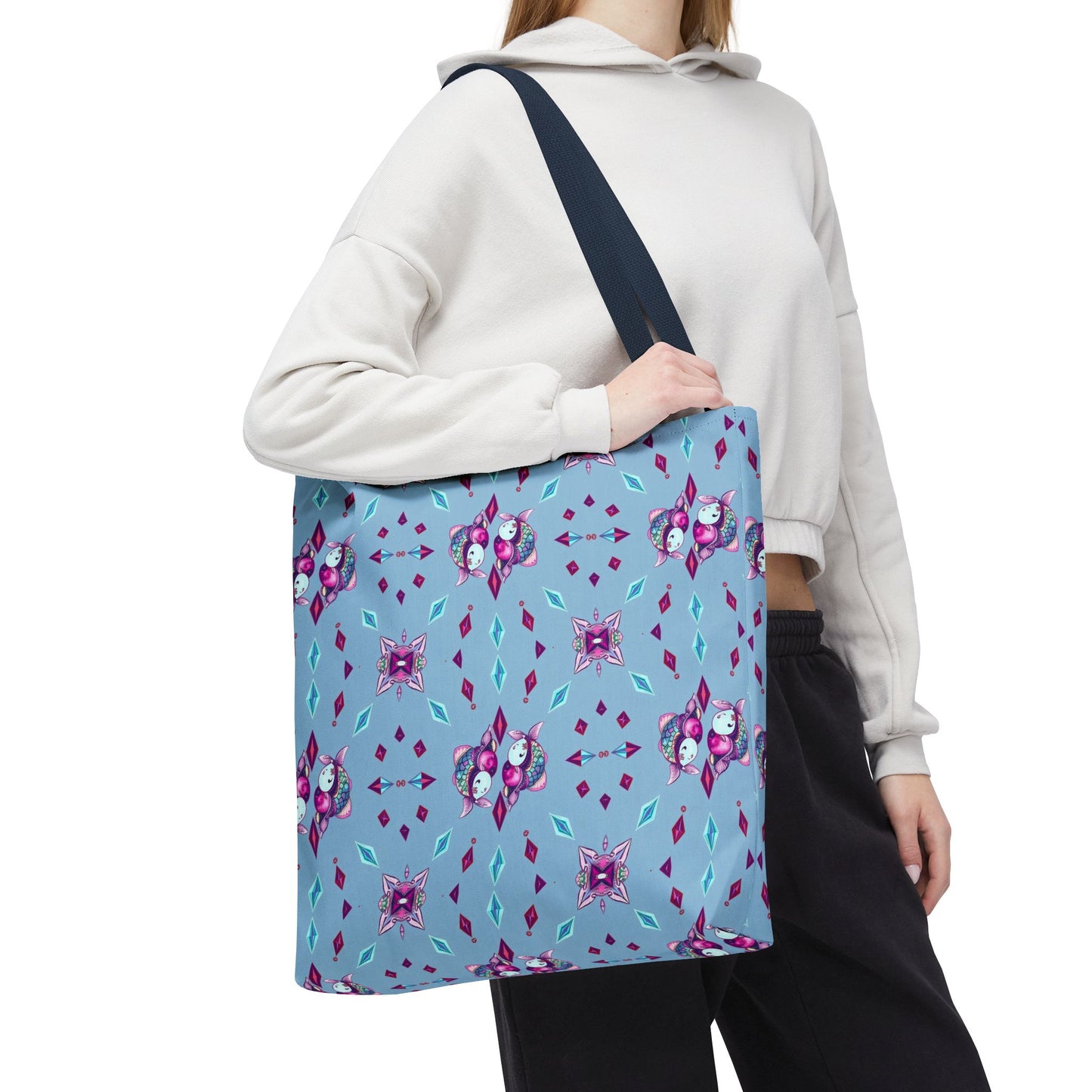 Tote Bag (AOP), Pisces, Zodiac v1, Jewel Pattern