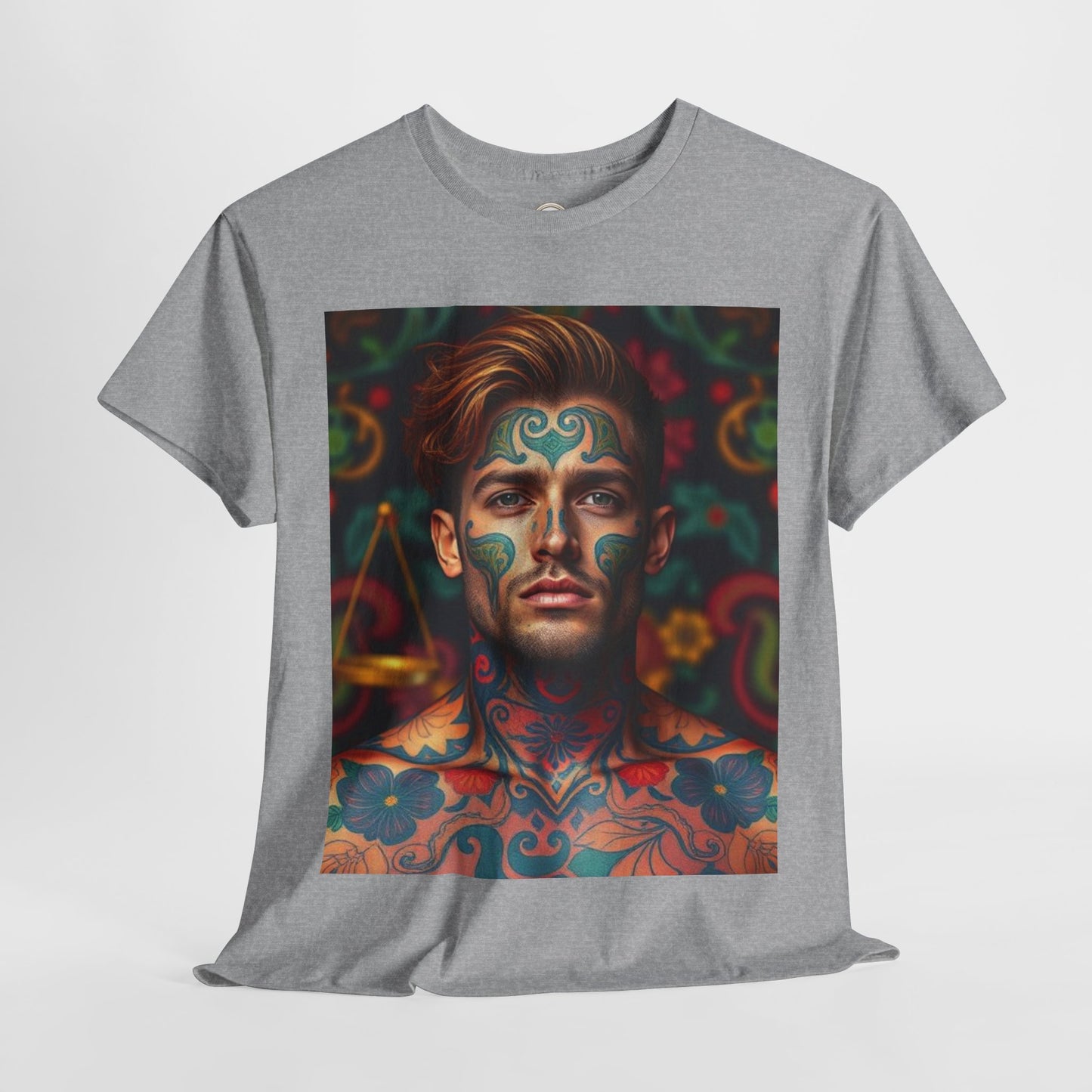 Unisex Heavy Cotton T-Shirt, Libra, Zodiac, Sexy Art