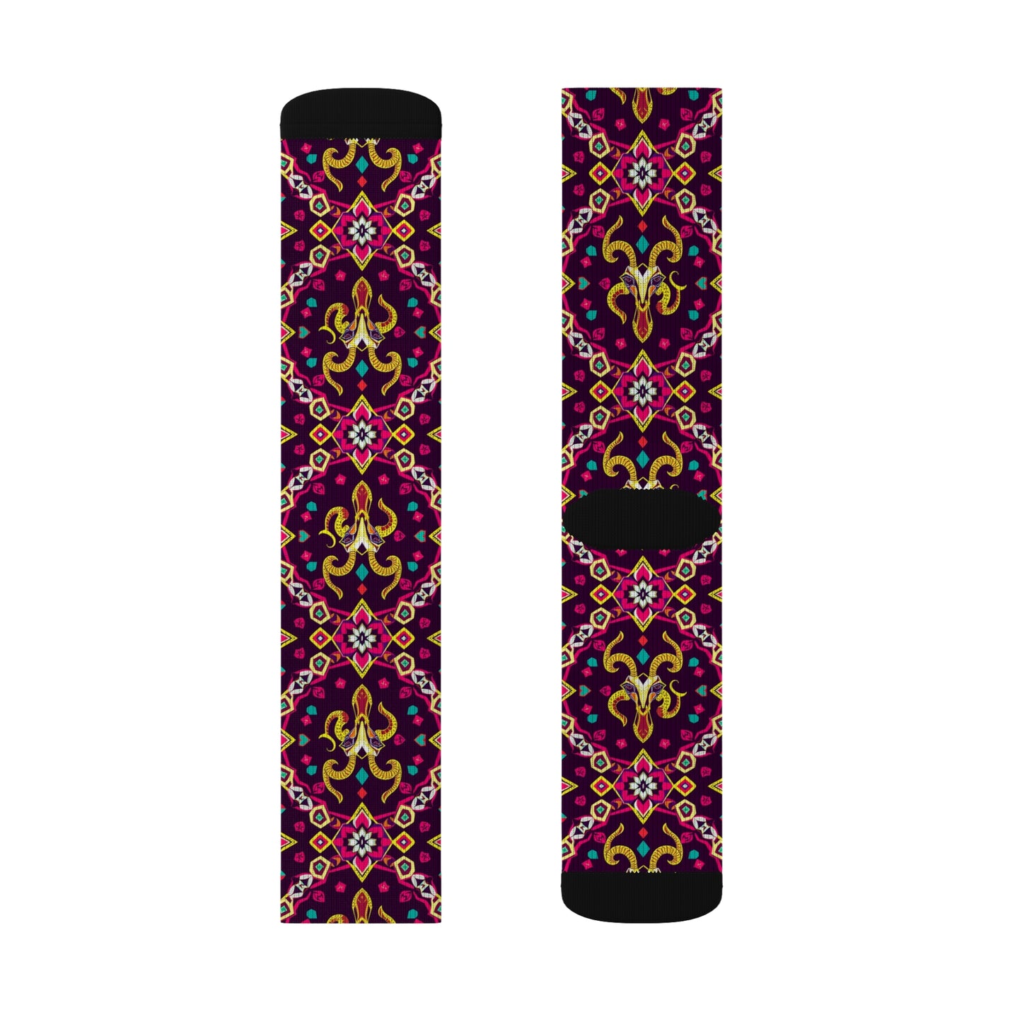 Sublimation Socks, Capricorn, Zodiac, Jewel Pattern