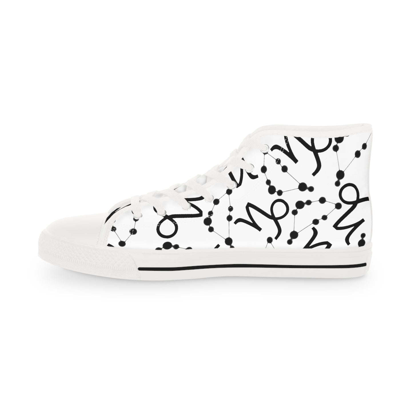 Men's High Top Sneakers, Breathable polyester canvas, Capricorn Zodiac Design