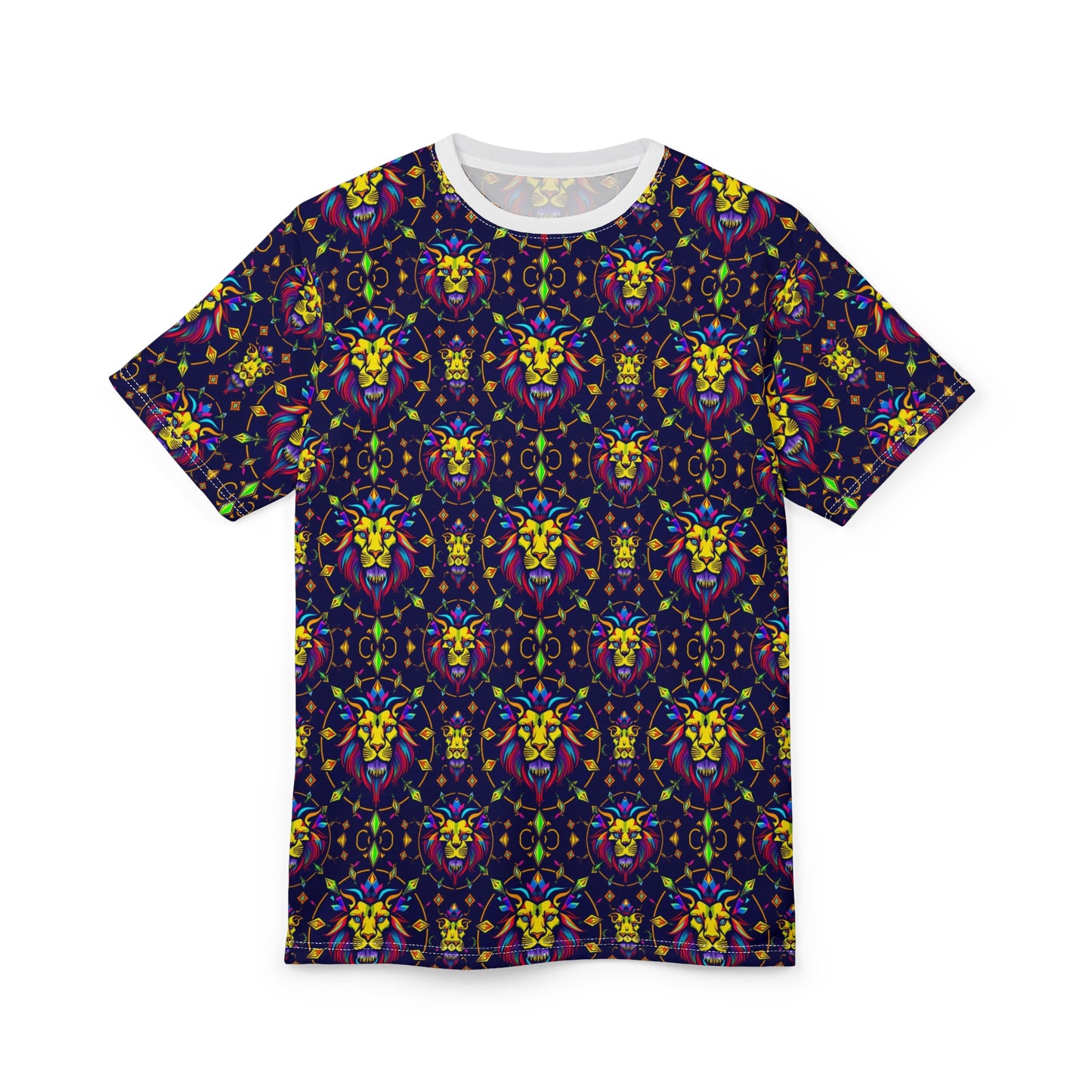 Unisex Cut & Sew T-Shirt, (AOP), Leo, Zodiac v1, Jewels Pattern