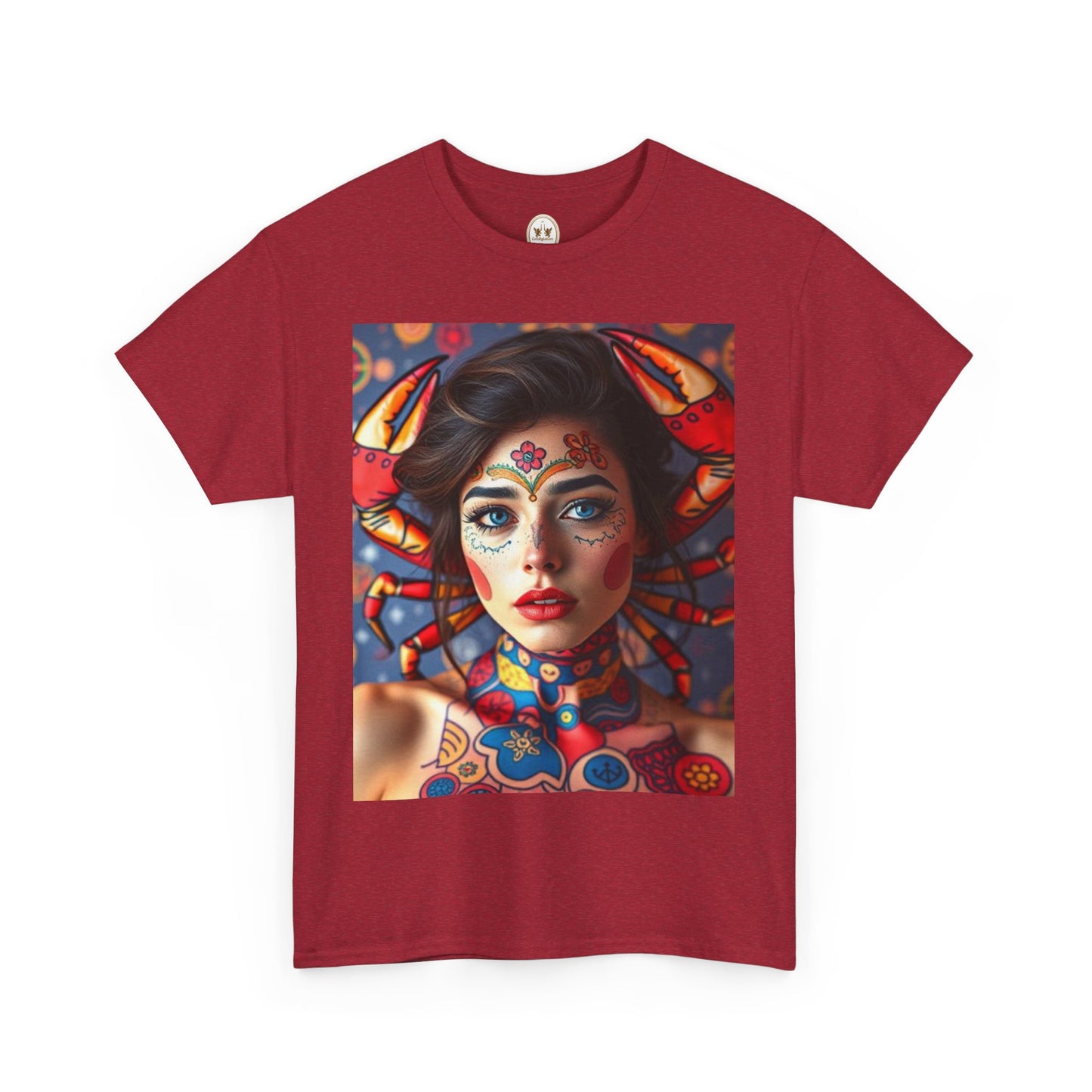 Unisex Heavy Cotton T-Shirt, Cancer, Zodiac v1, Sexy Art