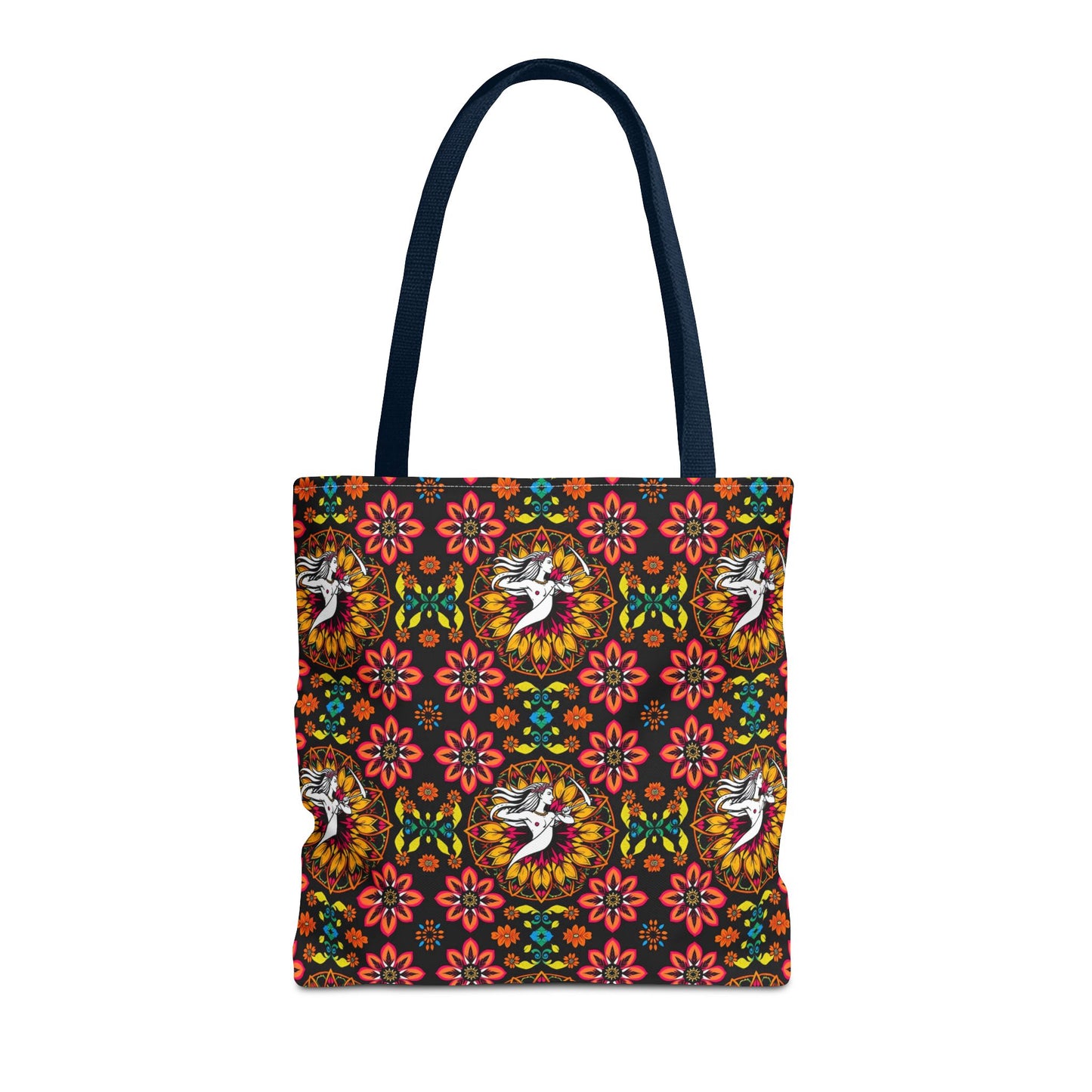 Tote Bag (AOP), Sagittarius, Zodiac v1, Flower Pattern