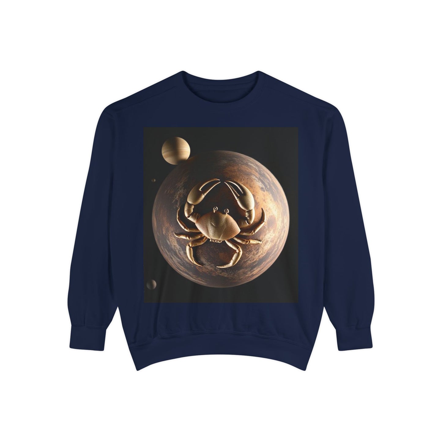 Garment-Dyed Sweatshirt, Unisex, Space Animal Design v1, Cancer