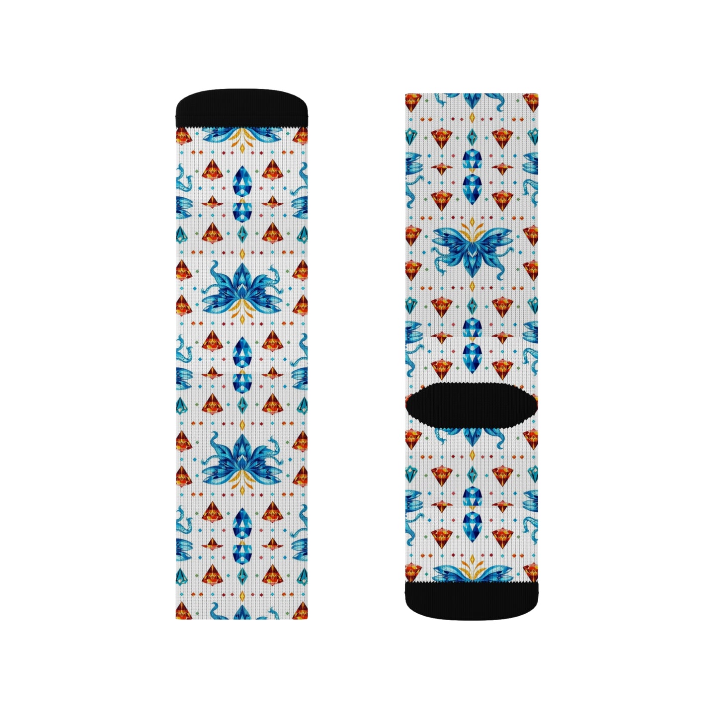 Sublimation Socks, Aquarius, Zodiac v1, Jewel Pattern