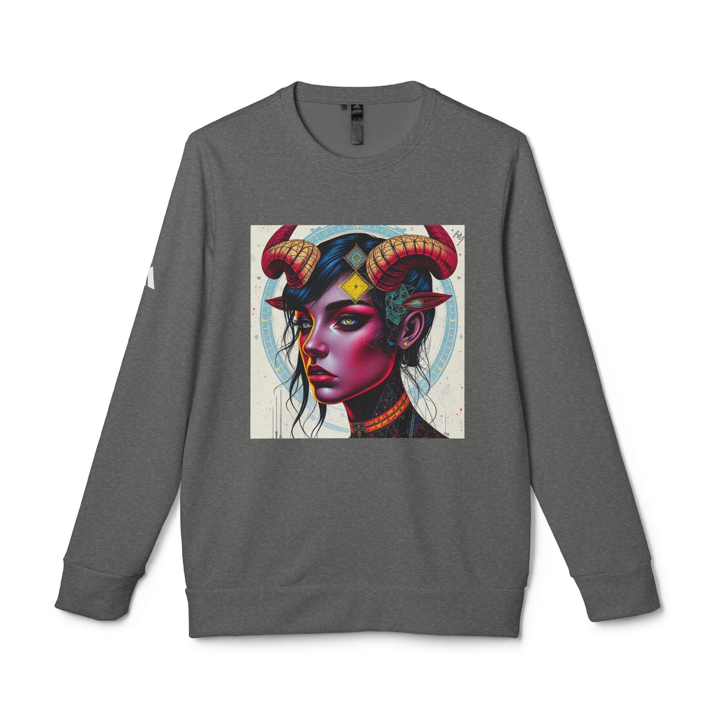 Adidas, Unisex Fleece Crewneck Sweatshirt, Taurus, Pop Art, Zodiac