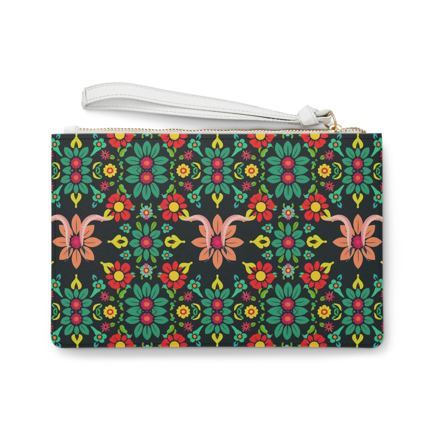 Clutch Bag, Aquarius, Zodiac v1, Flower Pattern