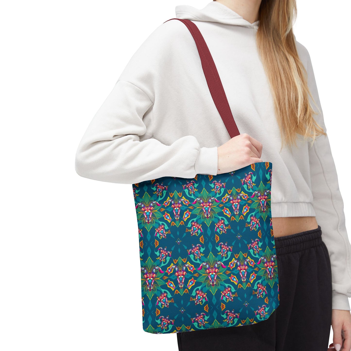 Tote Bag (AOP), Taurus, Zodiac v1, Jewel Pattern