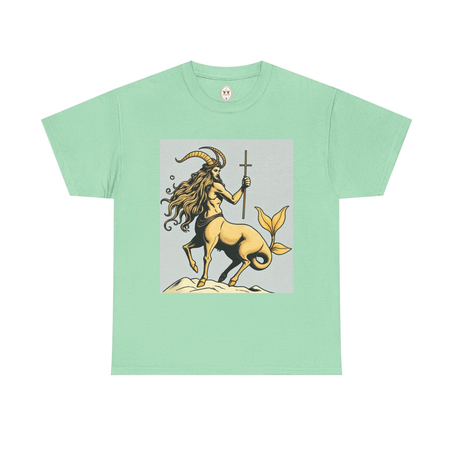 Unisex Heavy Cotton T-Shirt, Capricorn God v2, Zodiac Design