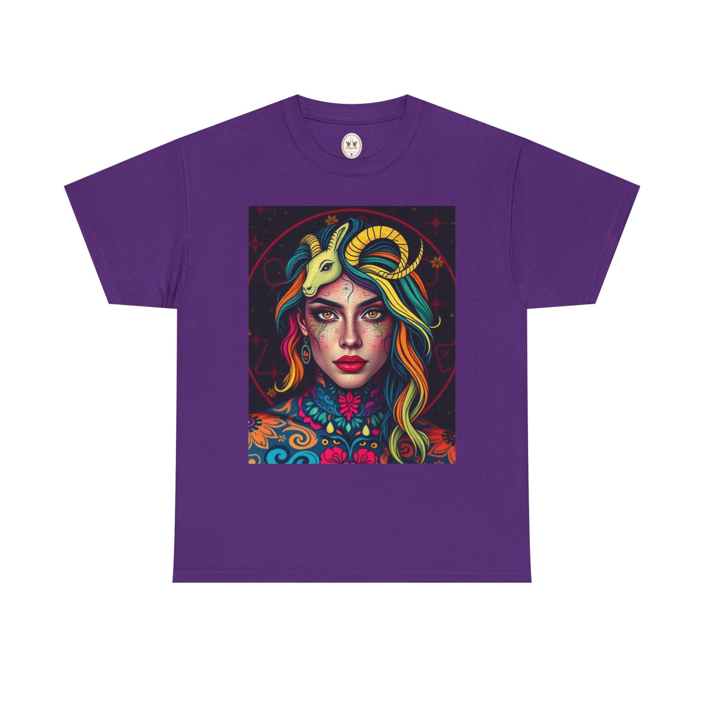 Unisex Heavy Cotton T-Shirt, Capricorn, Zodiac v2, Sexy Art