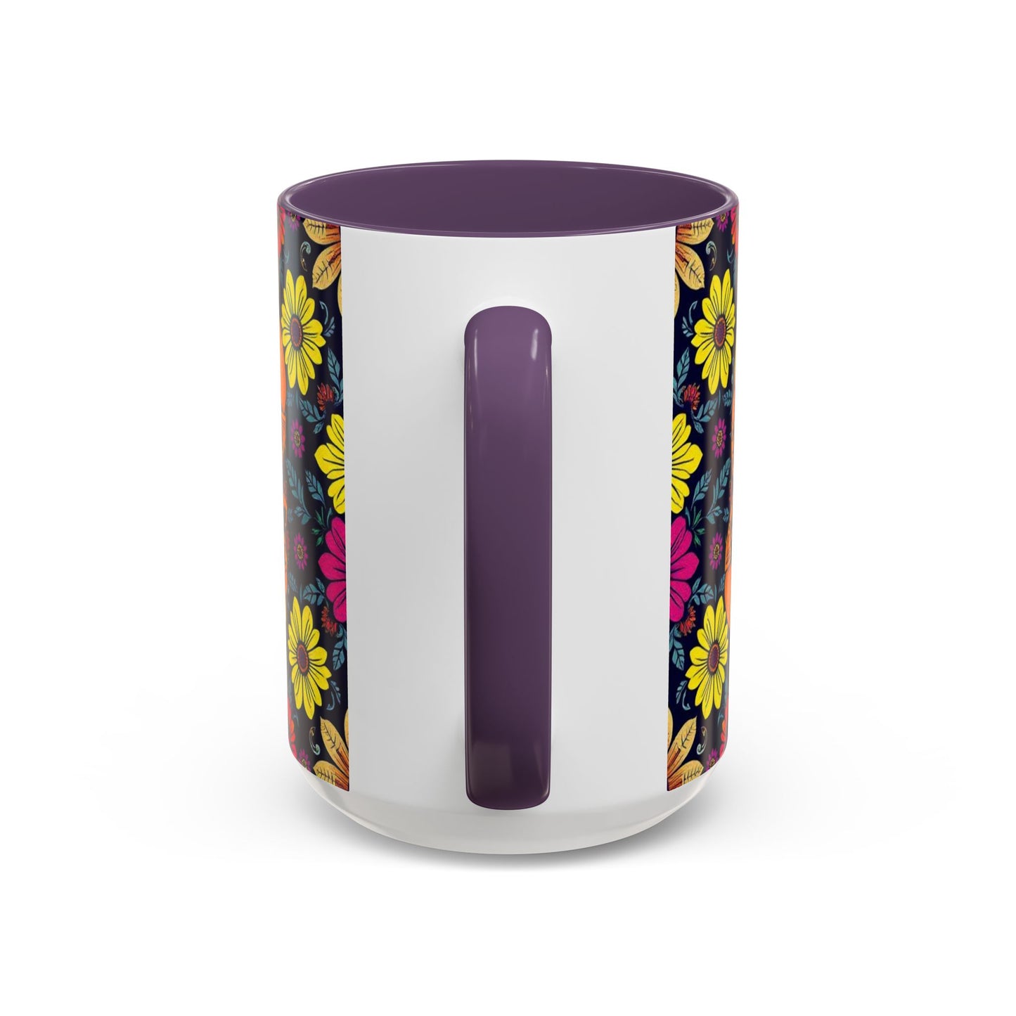 Accent Coffee Mug, Scorpio, Zodiac v3. Flower Pattern, (11, 15oz)