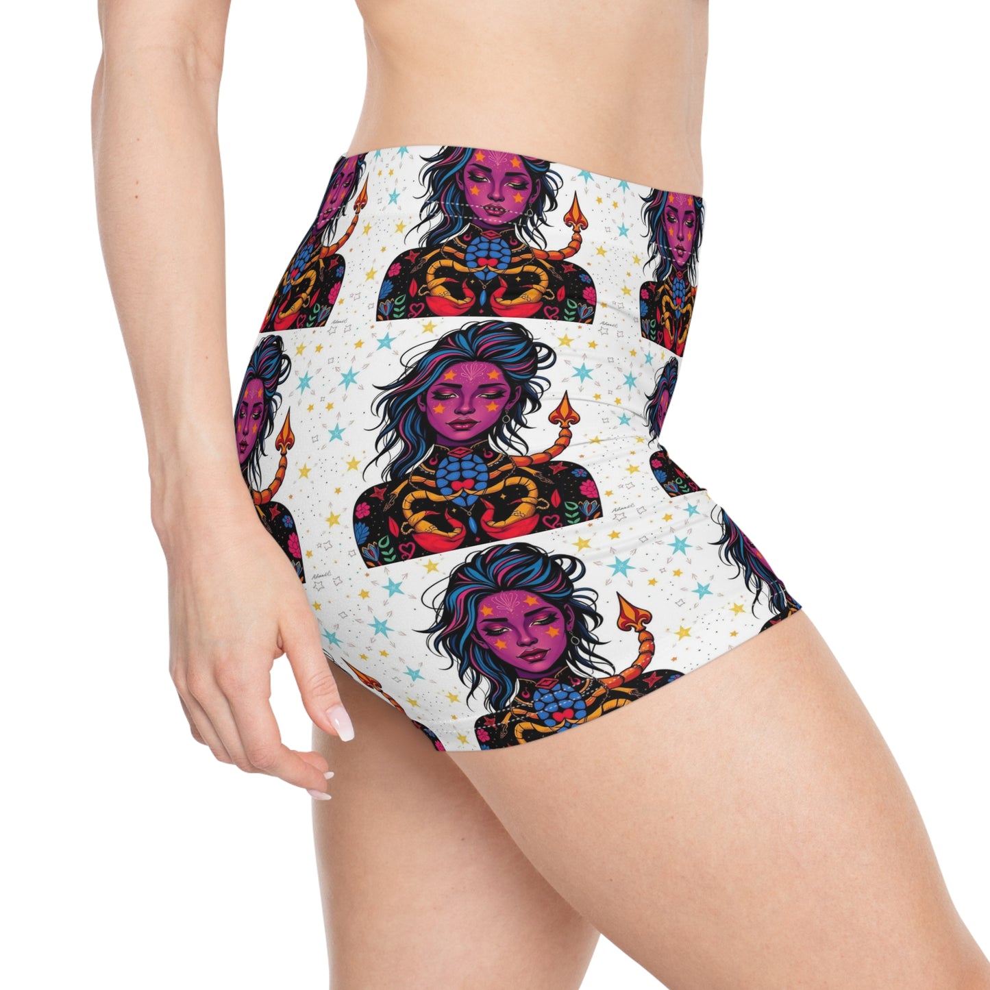 Women's Shorts, (AOP), Scorpio, Zodiac v2, Sexy Pattern