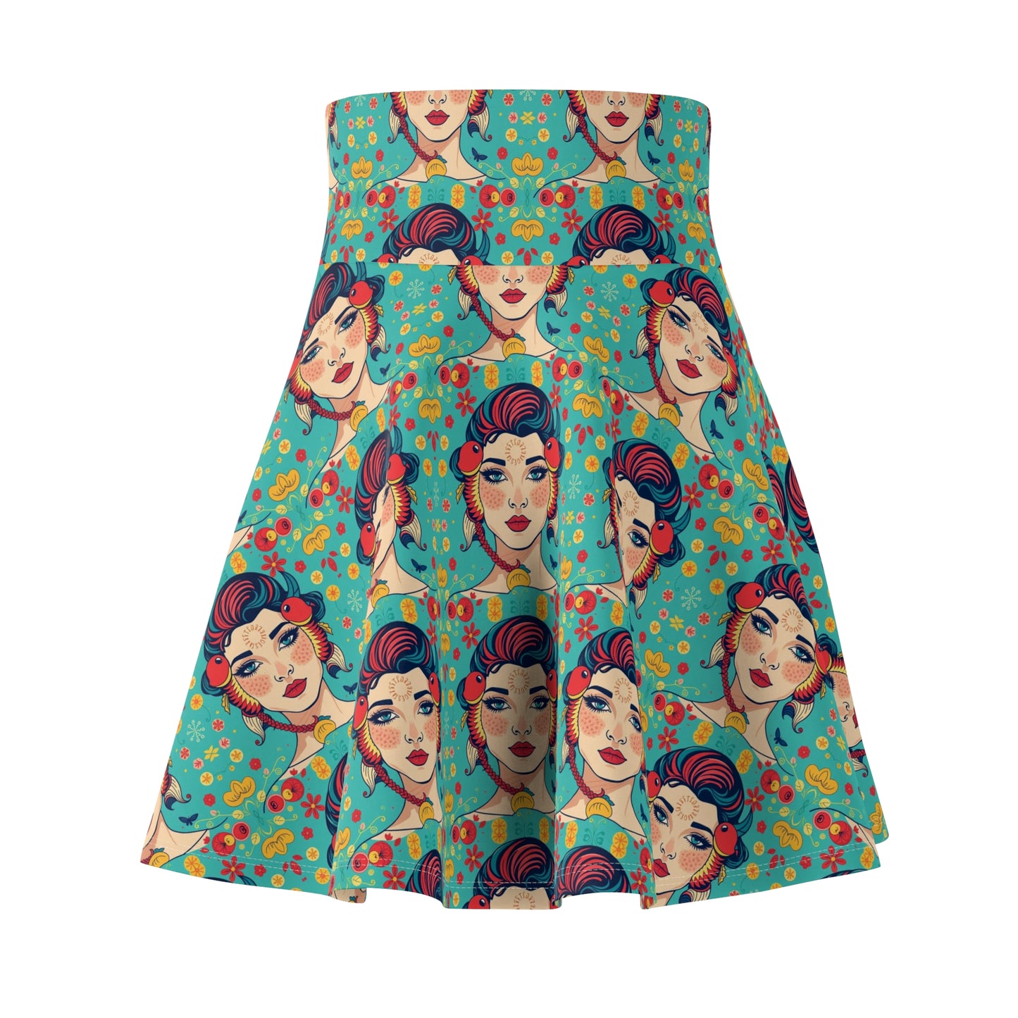 Women's Skater Skirt, (AOP), Pisces, Zodiac, Sexy Pattern