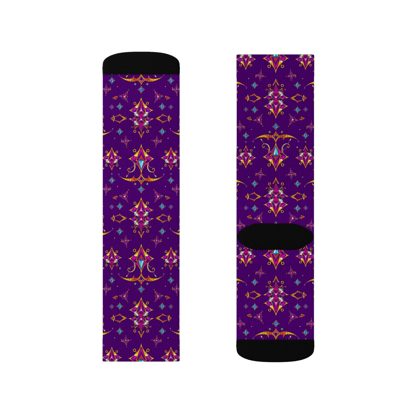 Sublimation Socks, Sagittarius, Zodiac v4, Jewel Pattern