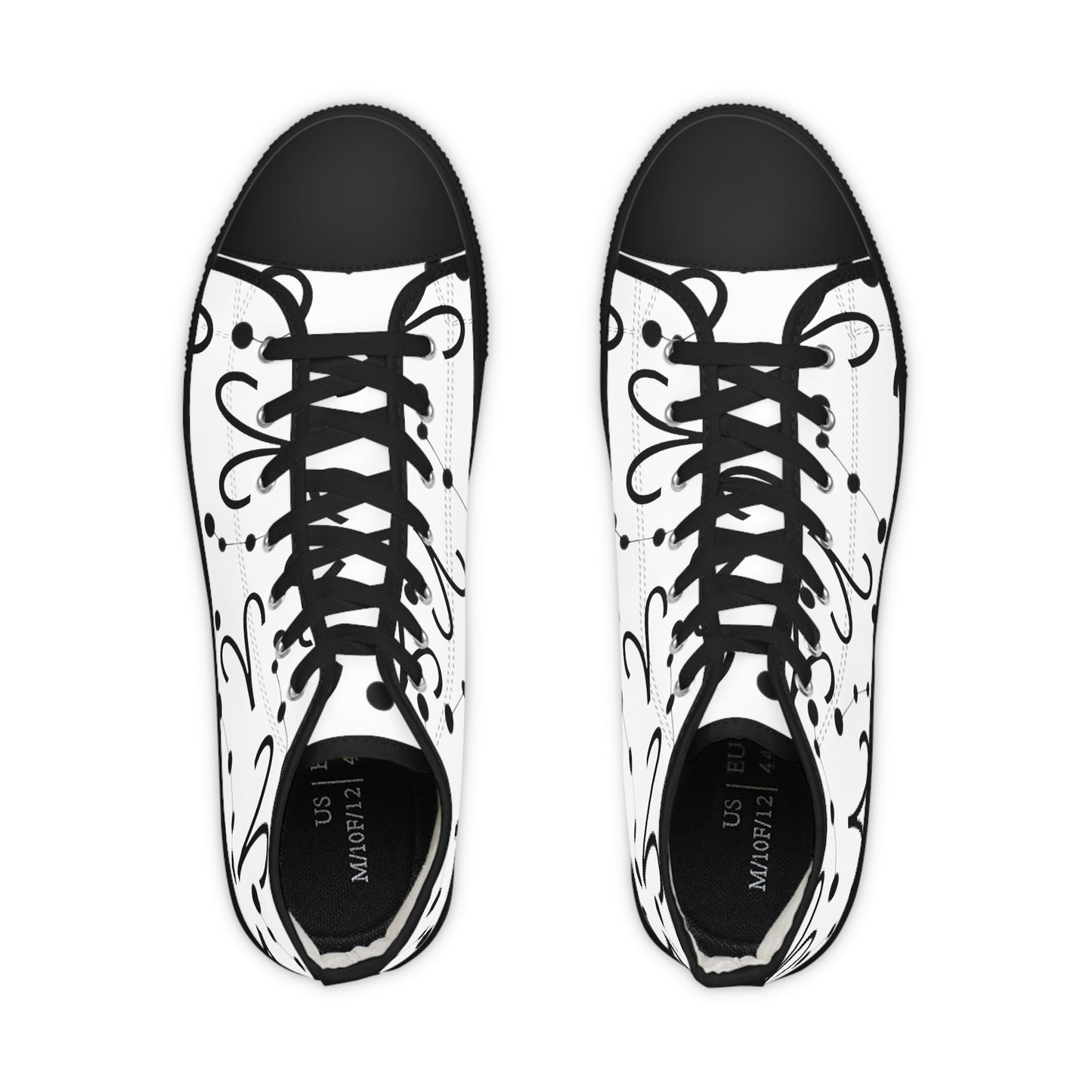 Men's High Top Sneakers, Breathable polyester canvas, Aries Zodiac Design