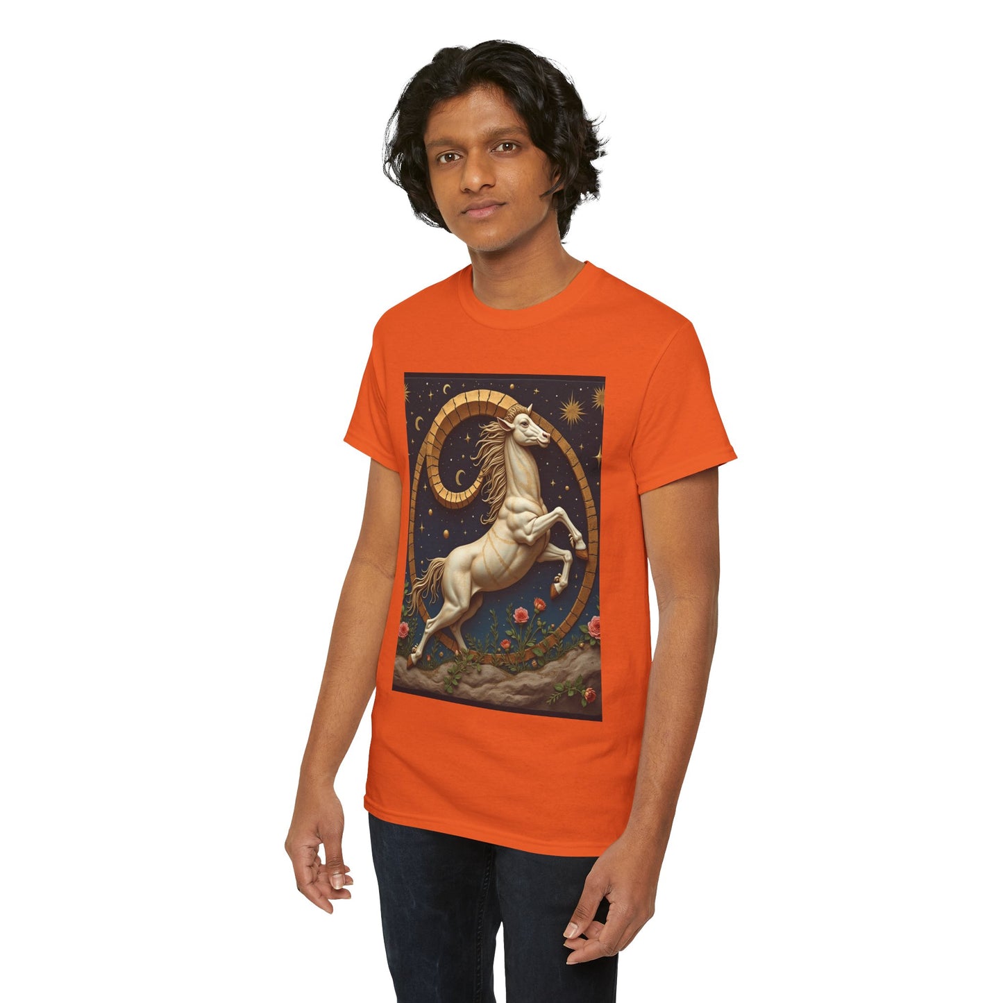 Unisex Heavy Cotton T-Shirt, Aries Animal. Zodiac Design