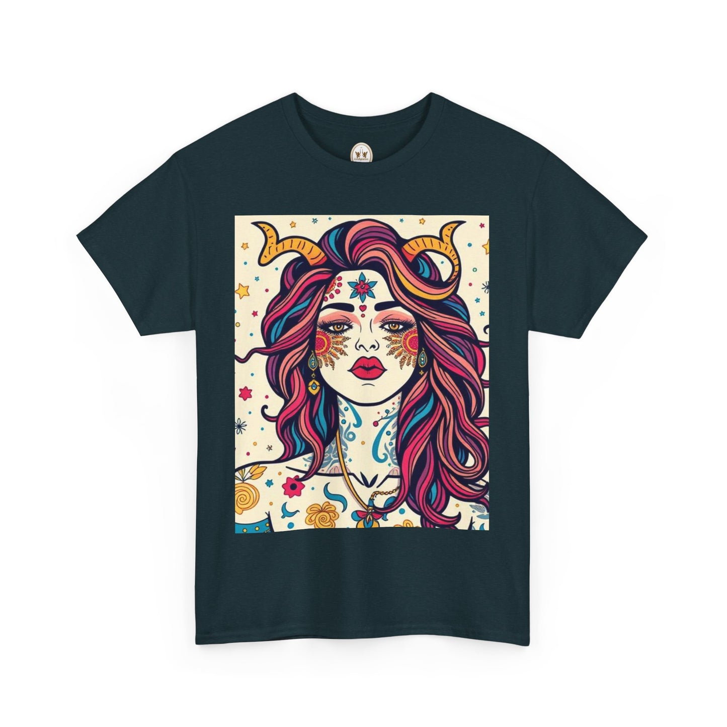 Unisex Heavy Cotton T-Shirt, Virgo, Zodiac v3, Sexy Art