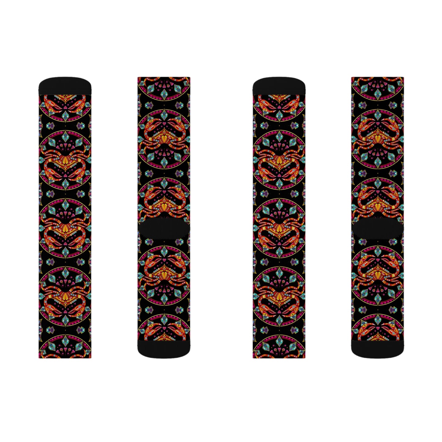 Sublimation Socks, Cancer, Zodiac v3, Jewel Pattern