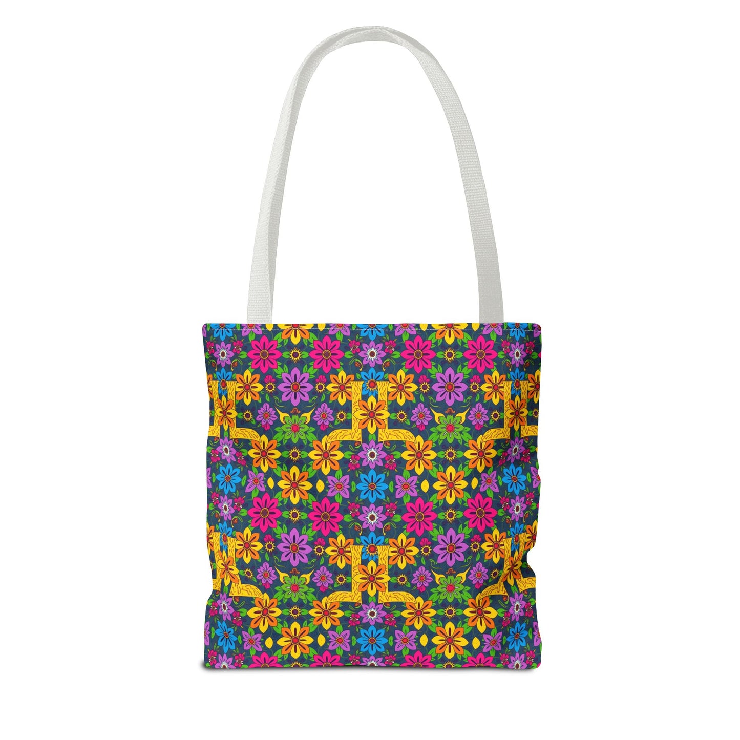 Tote Bag, (AOP), Gemini, Zodiac v2, Flower Pattern