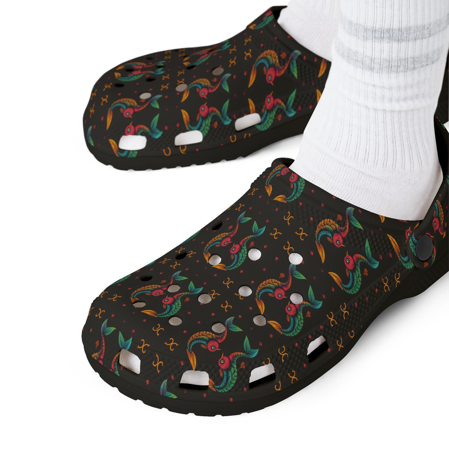 EVA Foam Rubber Shoes, (AOP), Pisces, Zodiac v3, Pattern