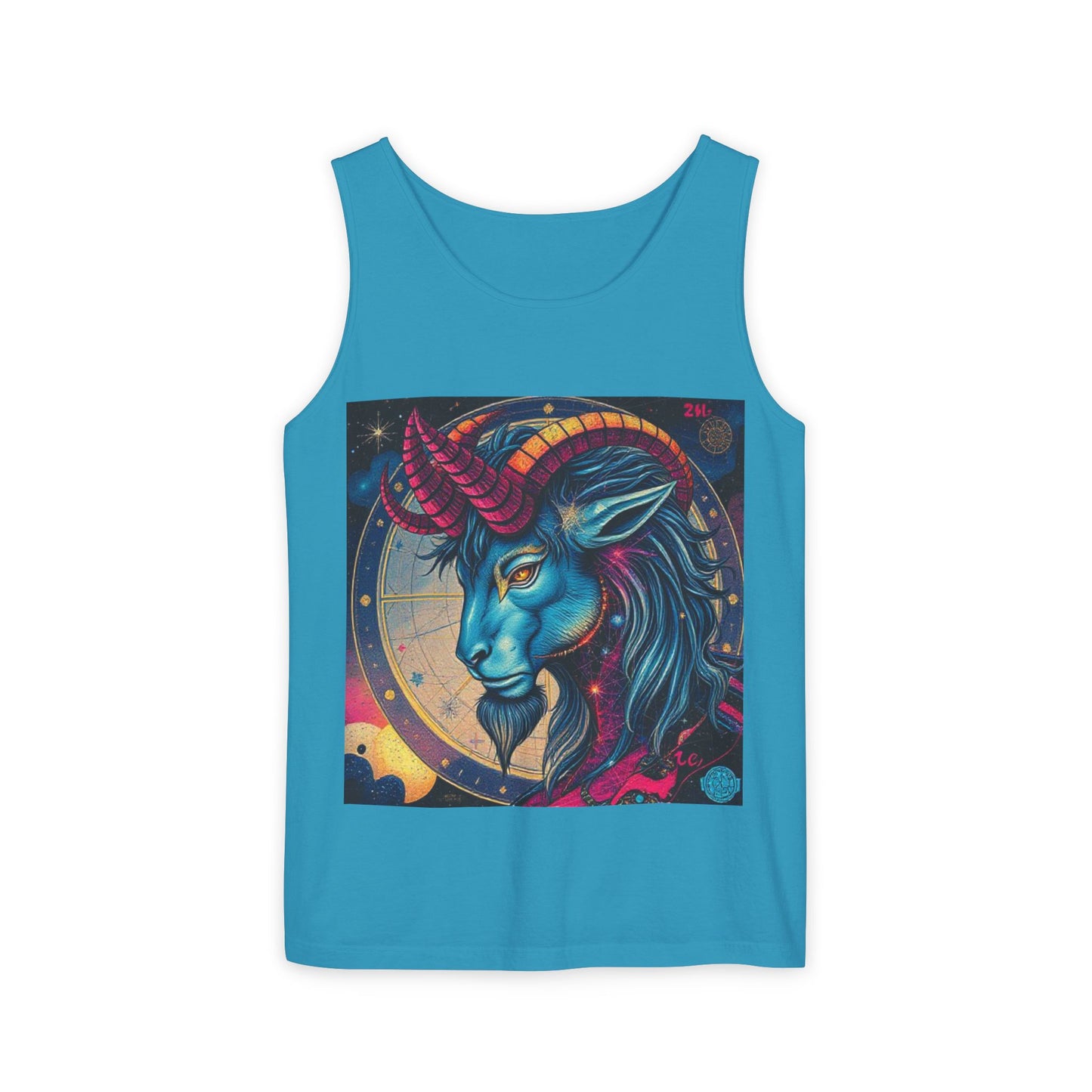 Unisex Garment-Dyed, Tank Top, Capricorn, Pop Art, 100% US cotton