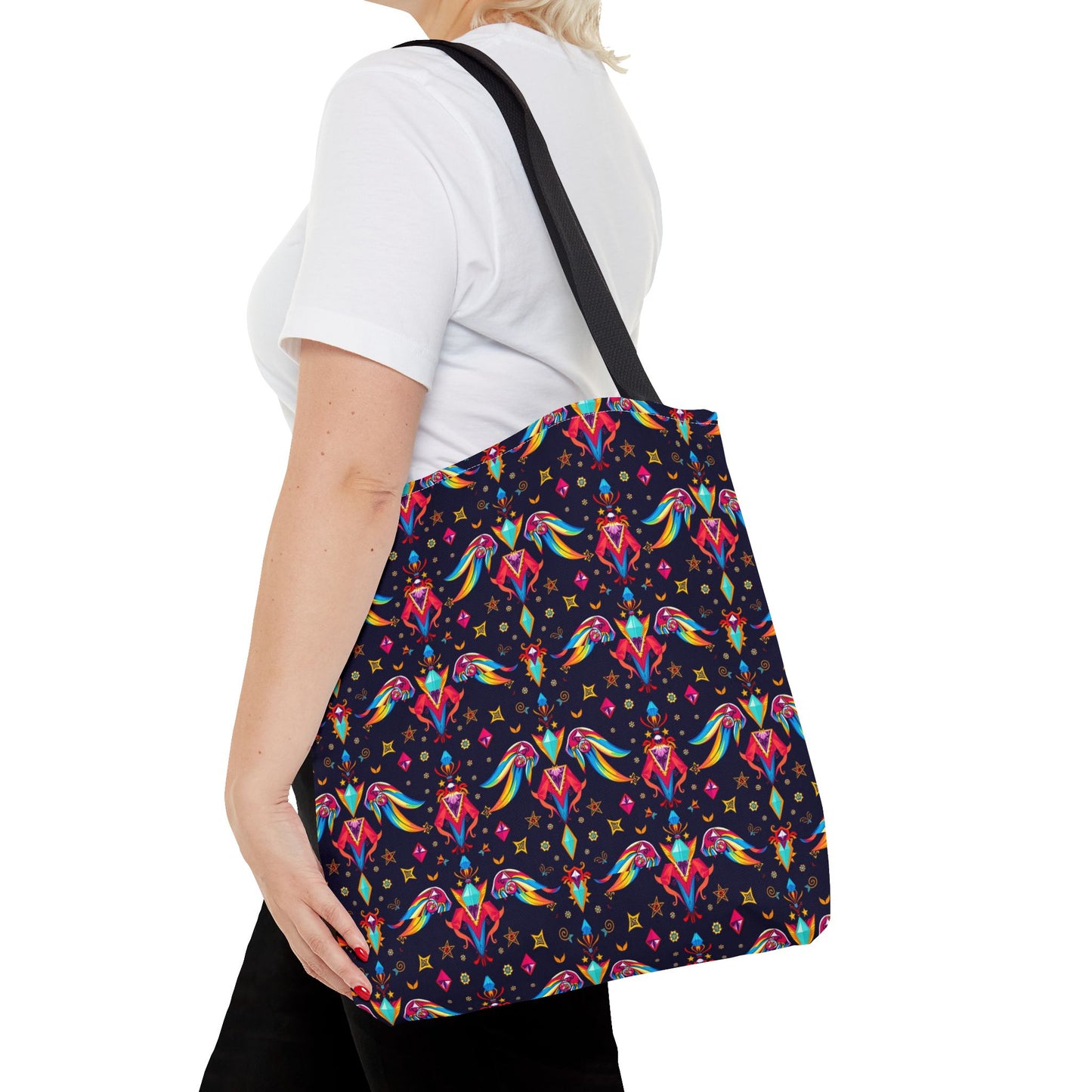Tote Bag (AOP), Virgo, Zodiac v1, Jewel Pattern