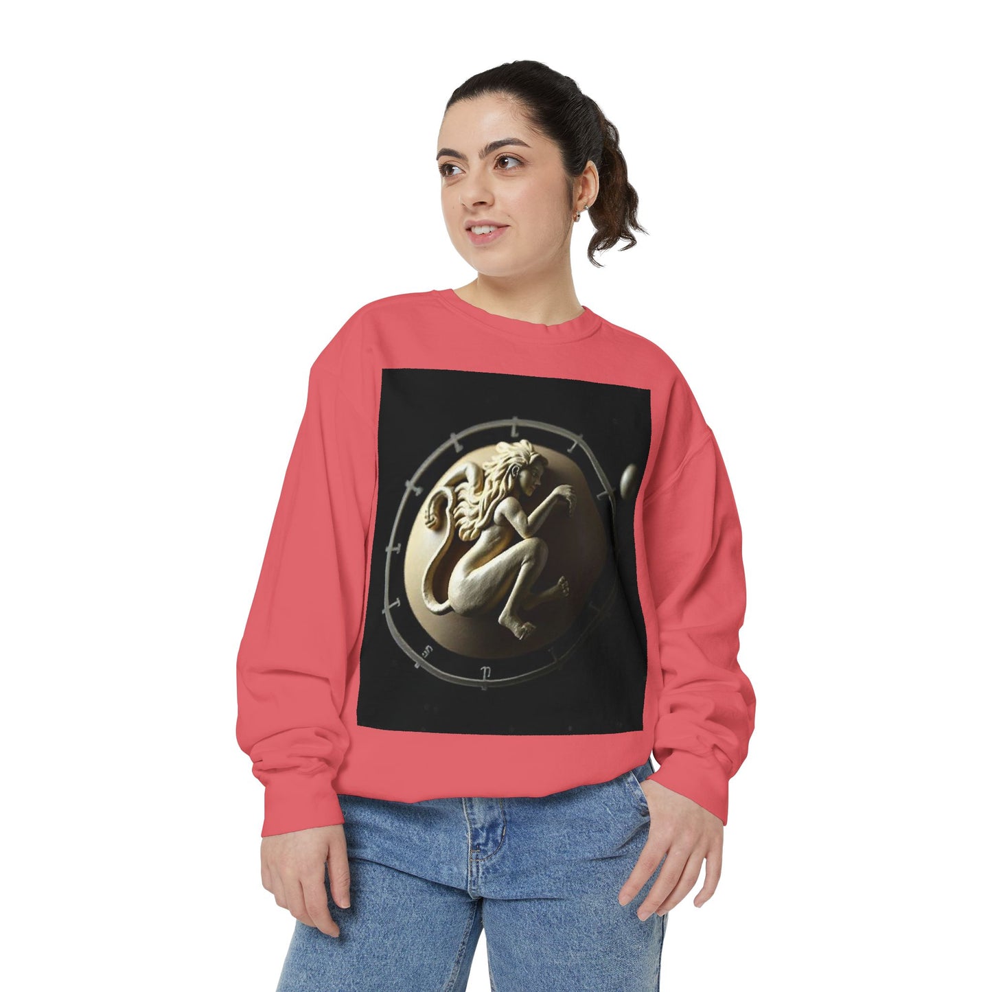 Garment-Dyed Sweatshirt, Unisex, Space Symbol Design, Virgo