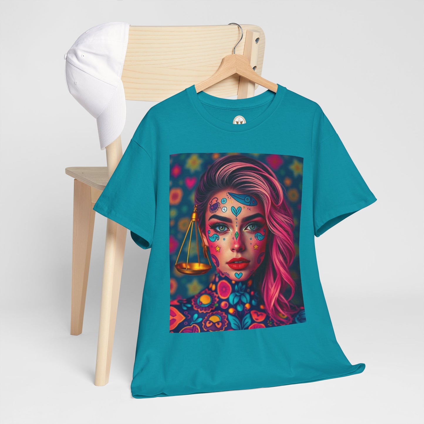Unisex Heavy Cotton T-Shirt, Libra, Zodiac v2, Sexy Art