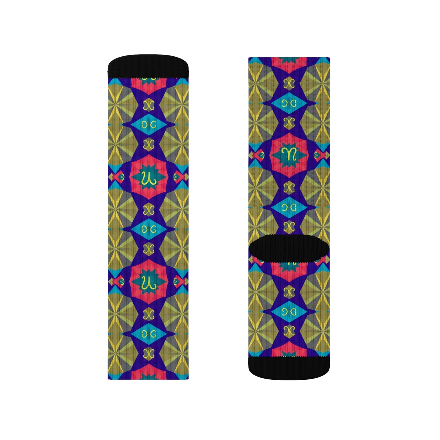 Sublimation Socks, Aquarius, Zodiac v1, Shapes Pattern