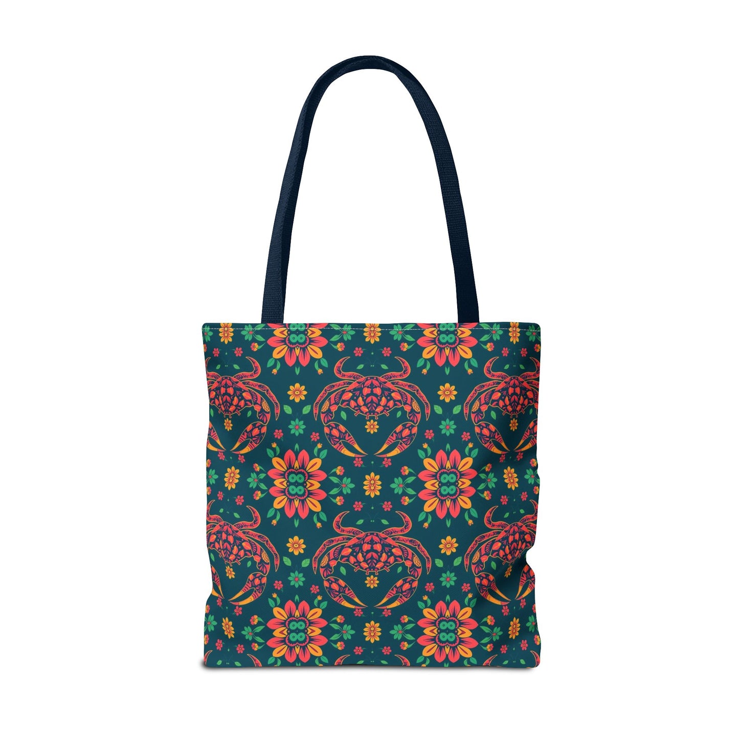 Tote Bag (AOP), Cancer, Zodiac v2, Flower Pattern