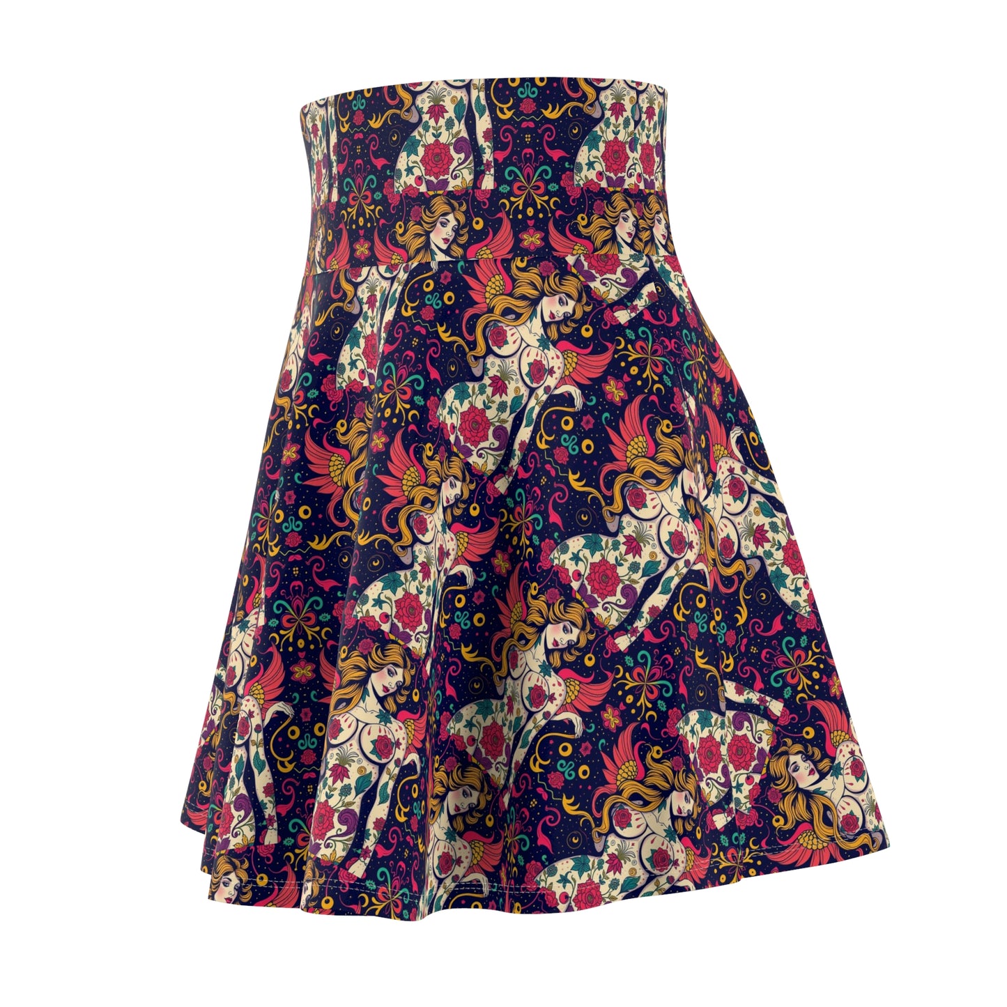 Women's Skater Skirt, (AOP), Gemini, Zodiac v1, Sexy Pattern
