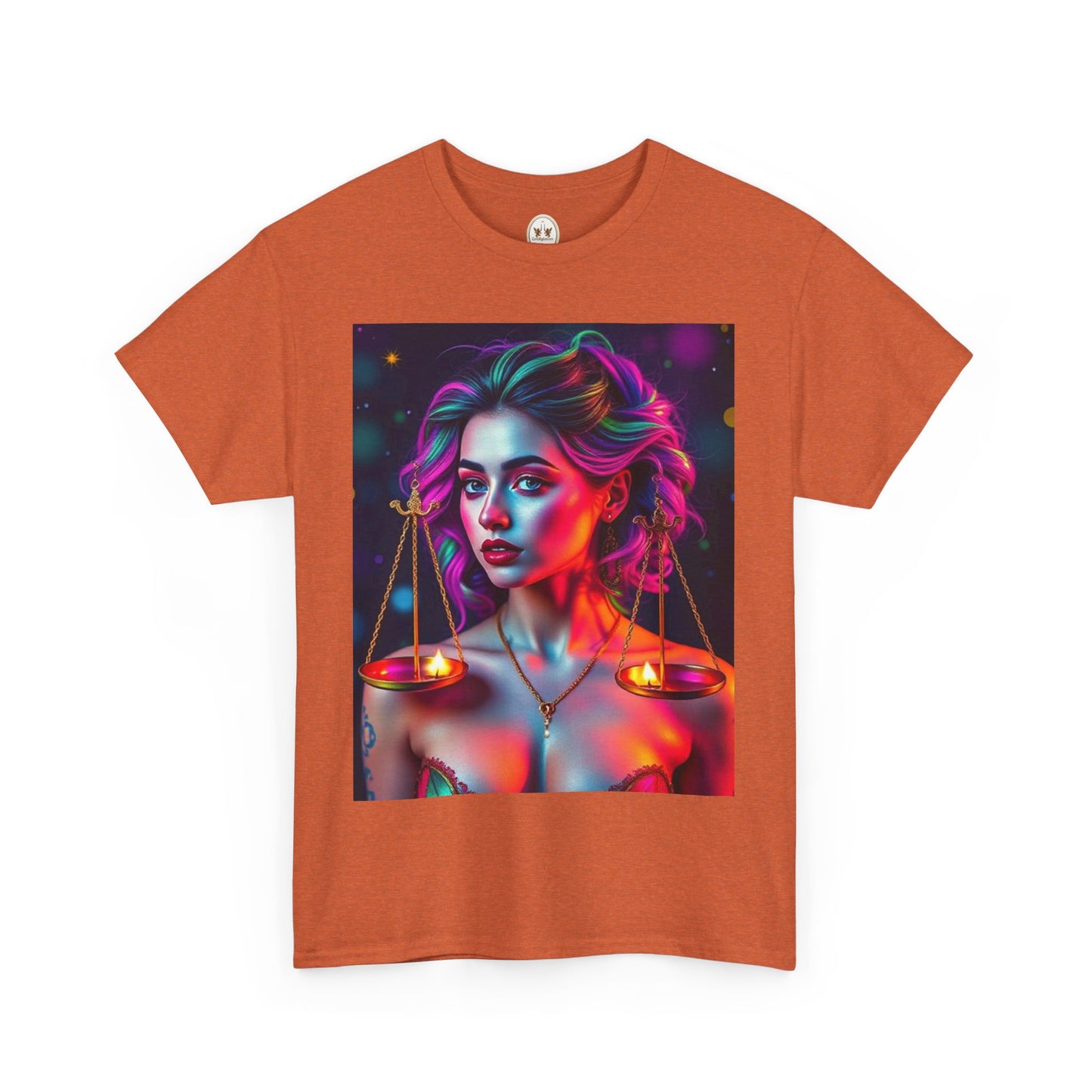 Unisex Heavy Cotton T-Shirt, Libra, Zodiac v3, Sexy Art