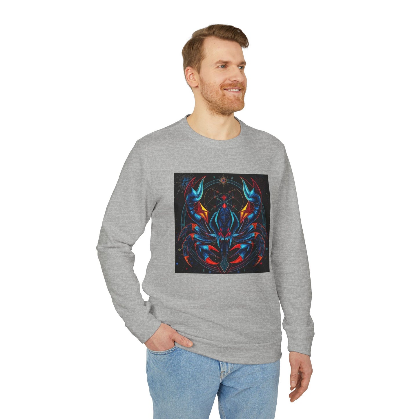 Adidas, Unisex Fleece Crewneck Sweatshirt, Scorpio, Pop Art, Zodiac