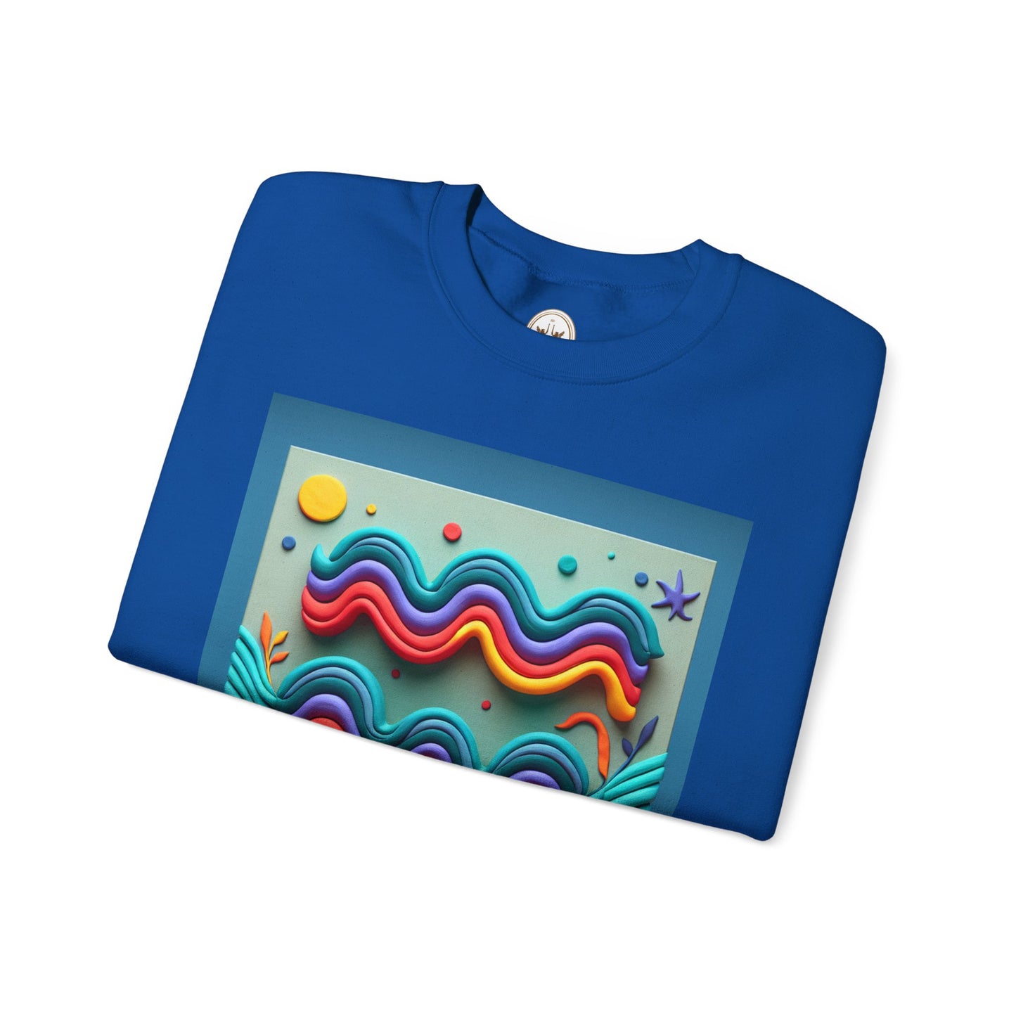 Unisex Heavy Blend™ Crewneck Sweatshirt, Water Painting, Aquarius Zodiac Design
