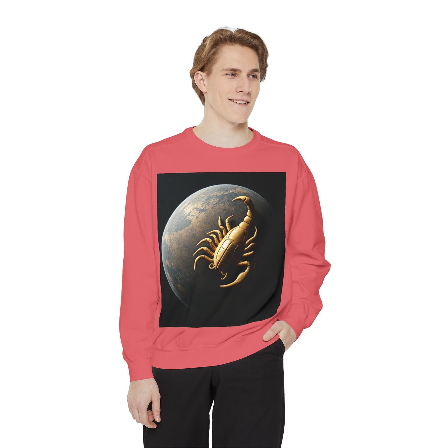 Garment-Dyed Sweatshirt, Unisex, Space Animal Design v1, Scorpio