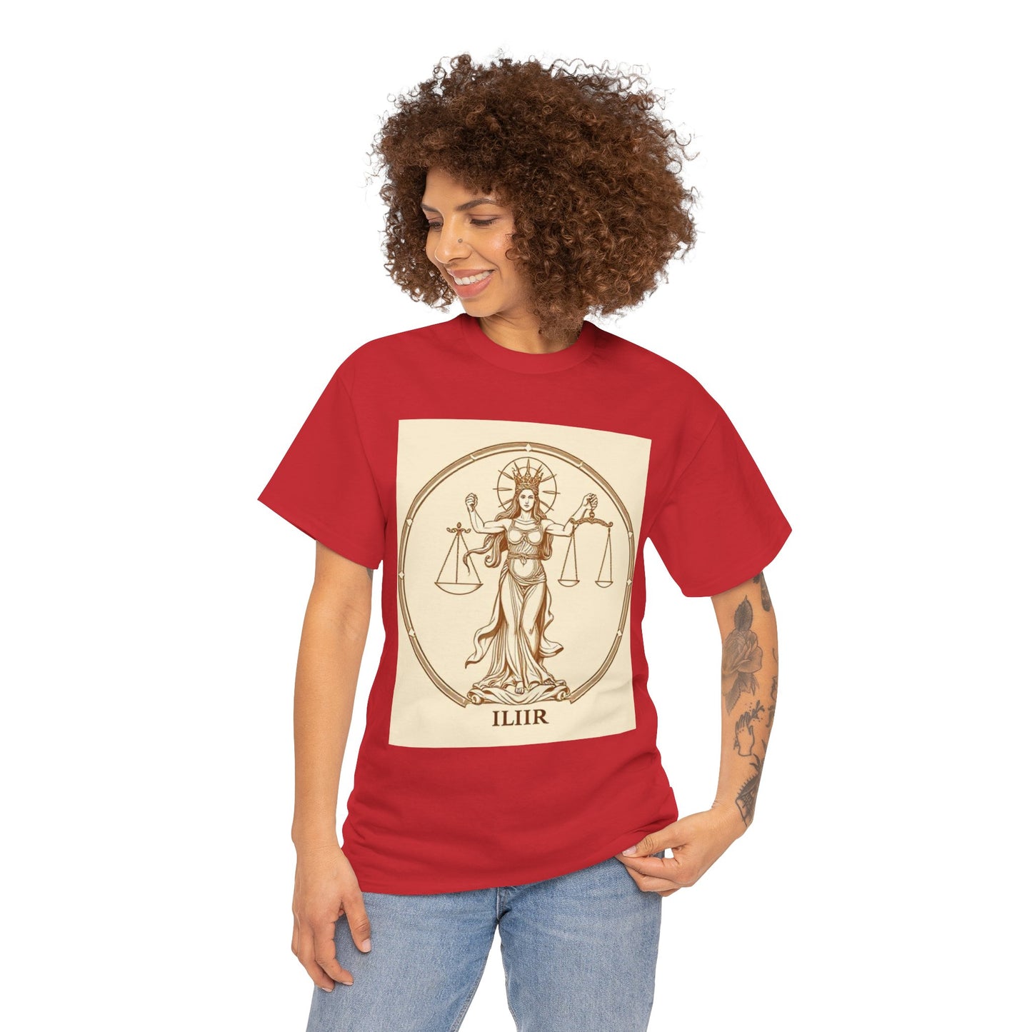 Unisex Heavy Cotton T-Shirt, Libra Goddess v1, Zodiac Design
