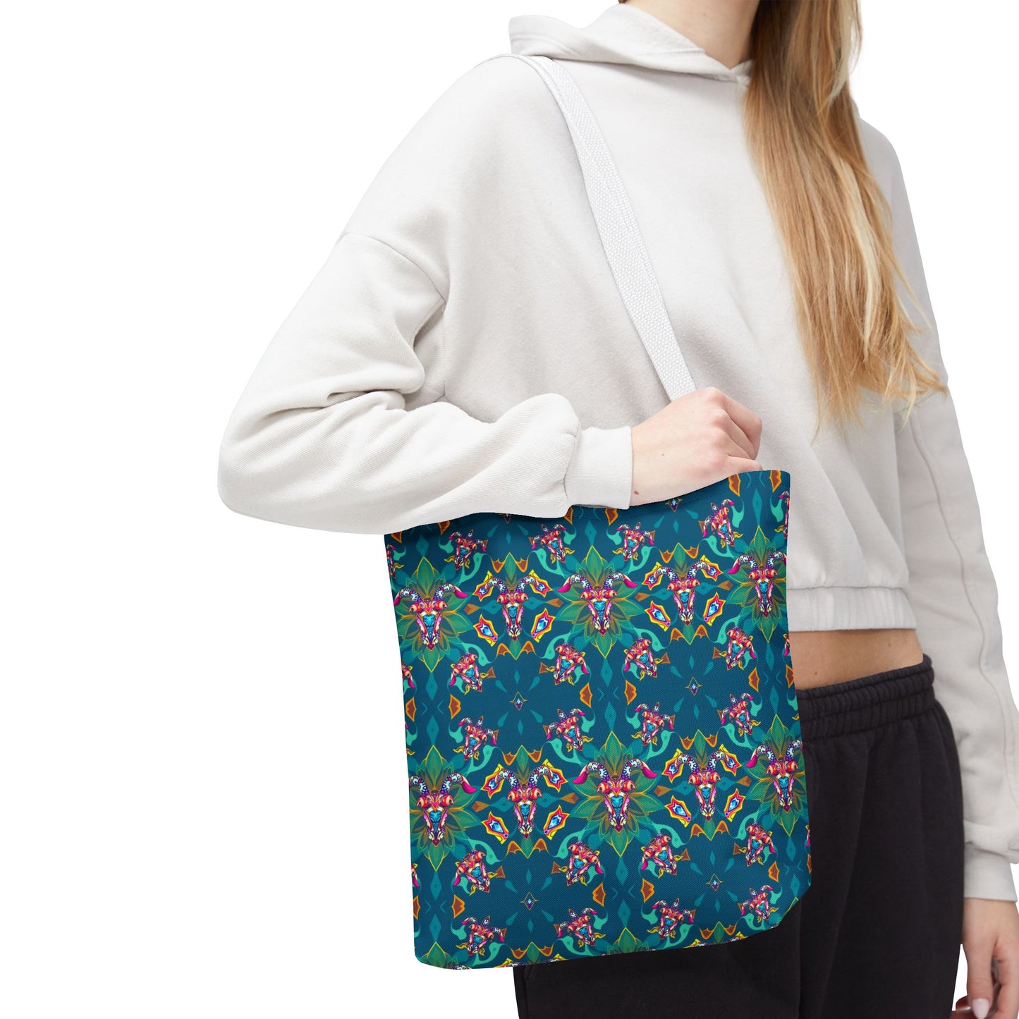 Tote Bag (AOP), Taurus, Zodiac v1, Jewel Pattern
