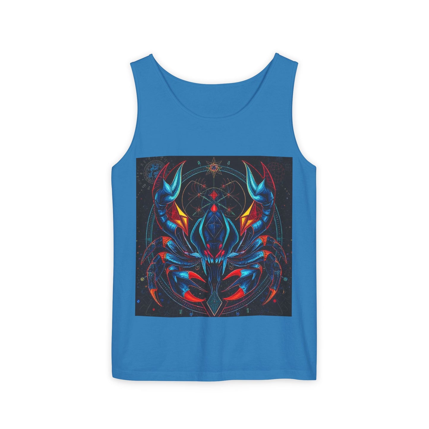 Unisex Garment-Dyed, Tank Top, Scorpio Design, Pop Art v1, 100% US cotton