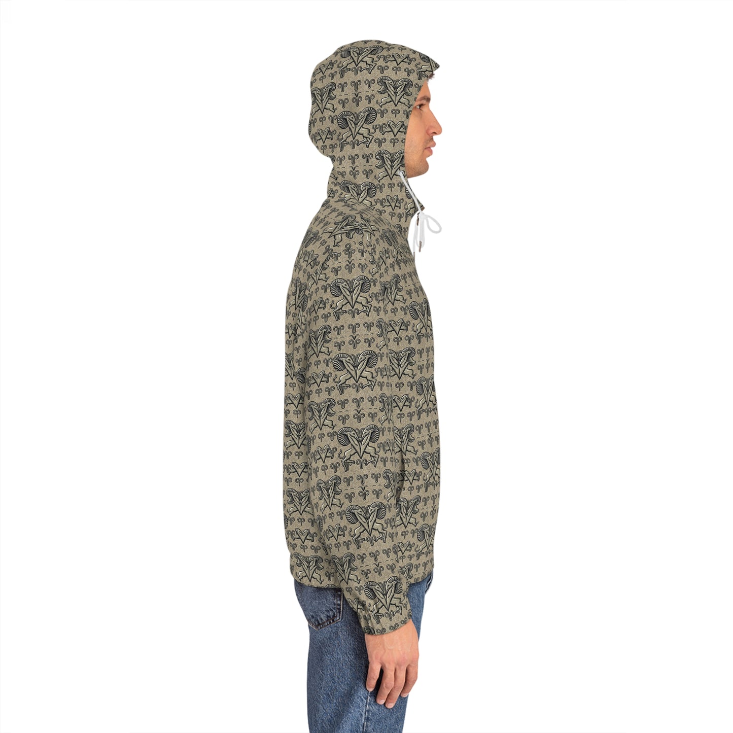 Full-Zip Hoodie (AOP), Aries, Zodiac v2, Pattern