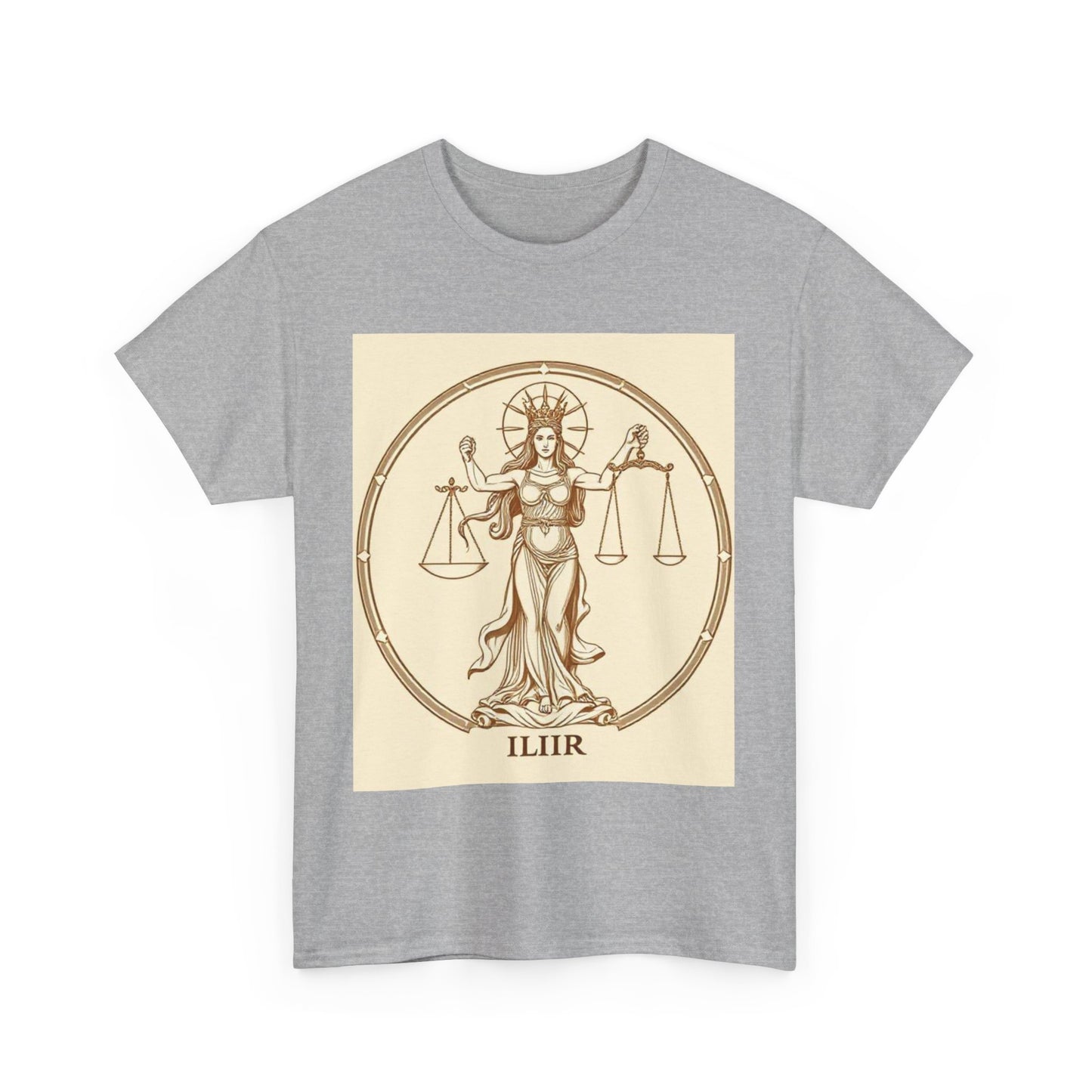 Unisex Heavy Cotton T-Shirt, Libra Goddess, Zodiac Design