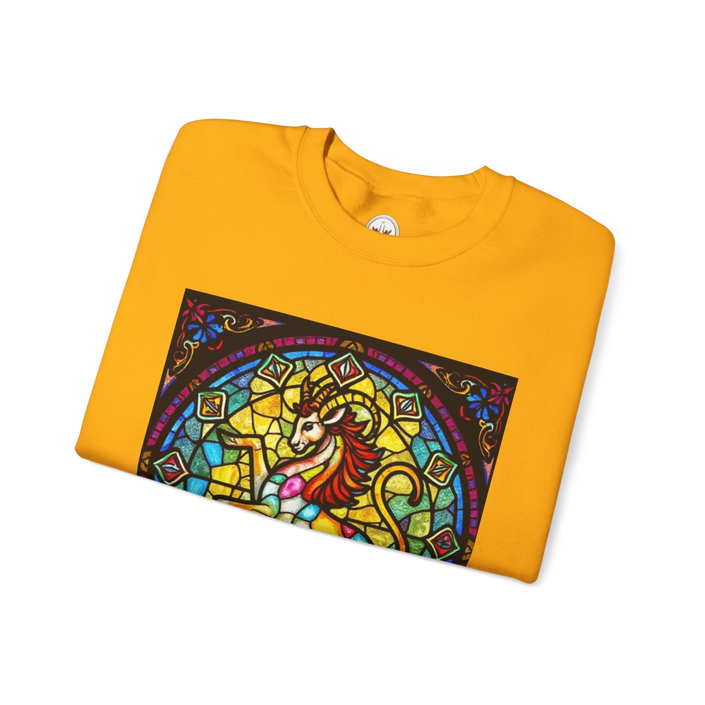 Unisex Heavy Blend™ Crewneck Sweatshirt, Glass, Capricorn Zodiac Design