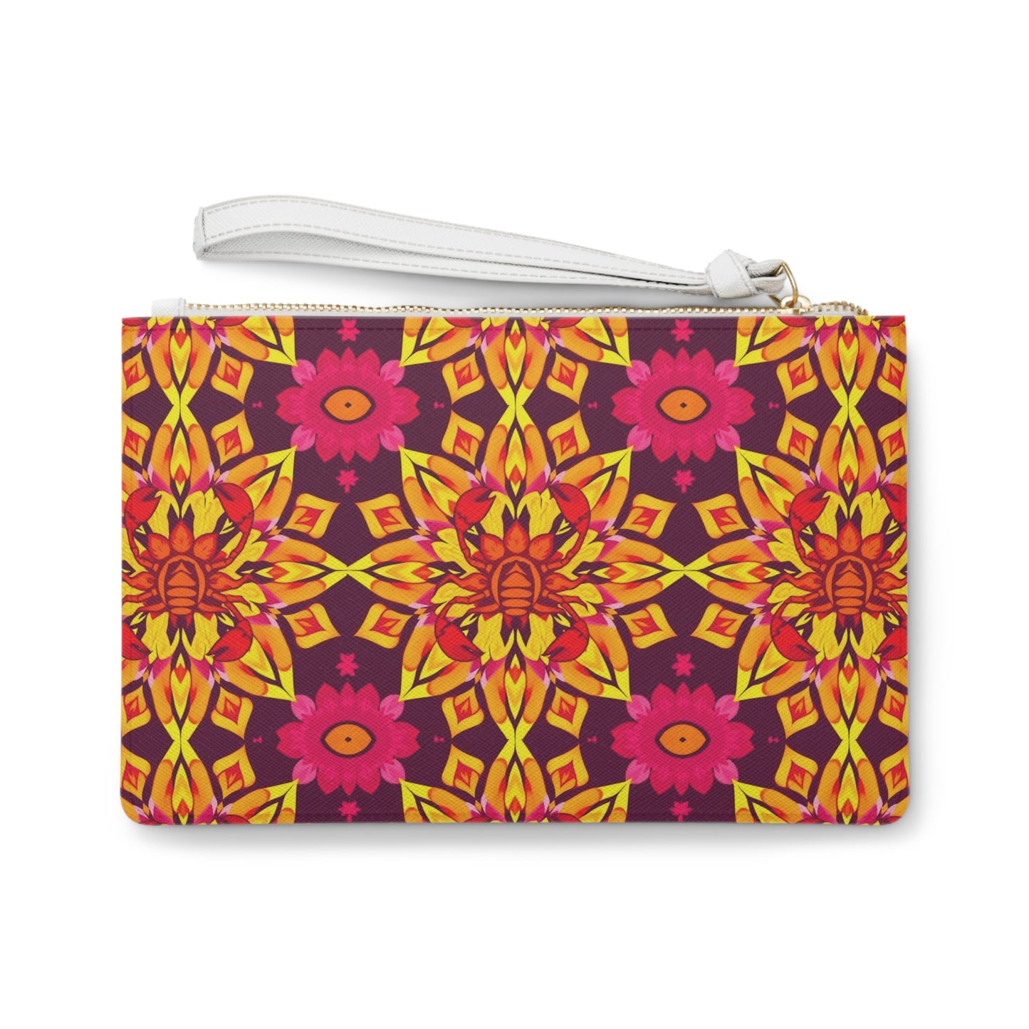 Clutch Bag, Scorpio, Zodiac v1, Flower Pattern