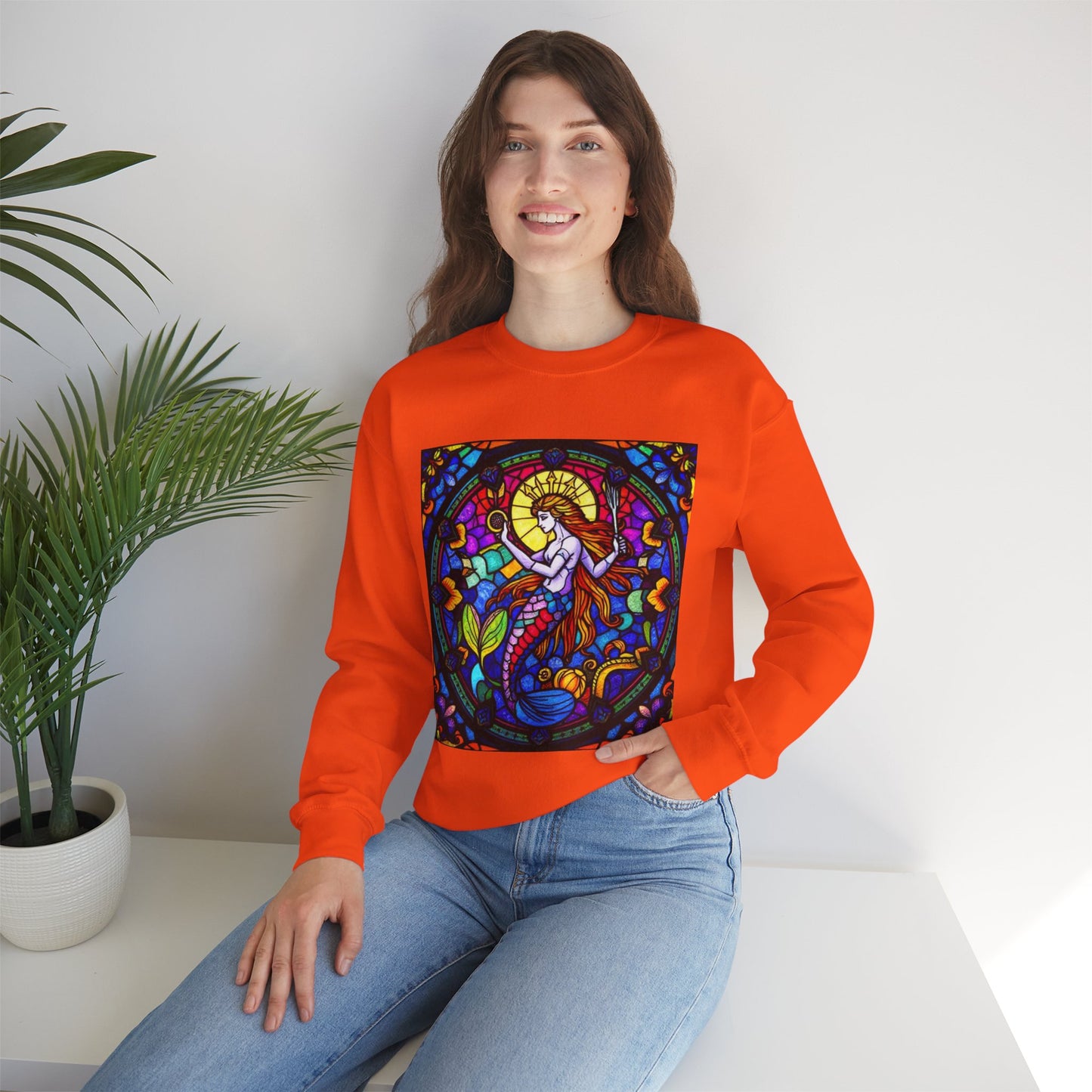 Unisex Heavy Blend™ Crewneck Sweatshirt, Glass 1, Aquarius Zodiac Design