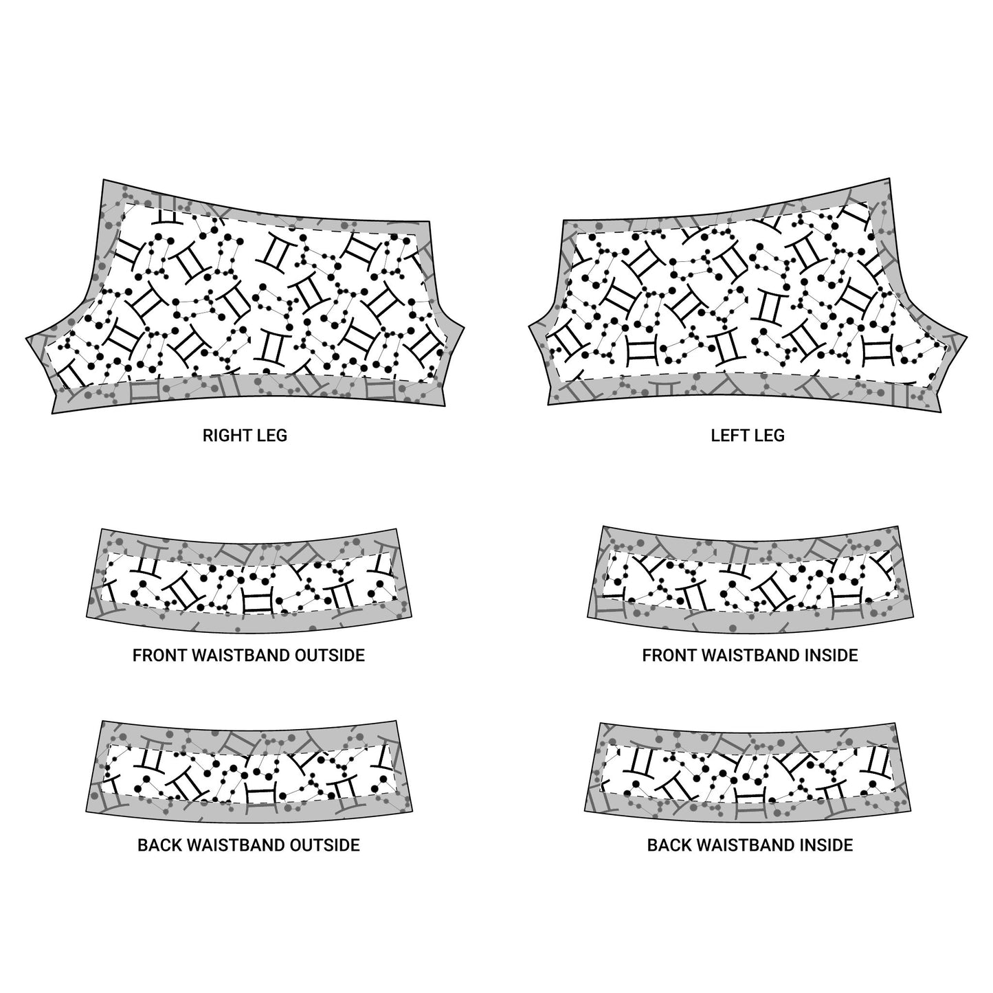 Women's Polyester Yoga Shorts with the Gemini Zodiac sign (AOP)