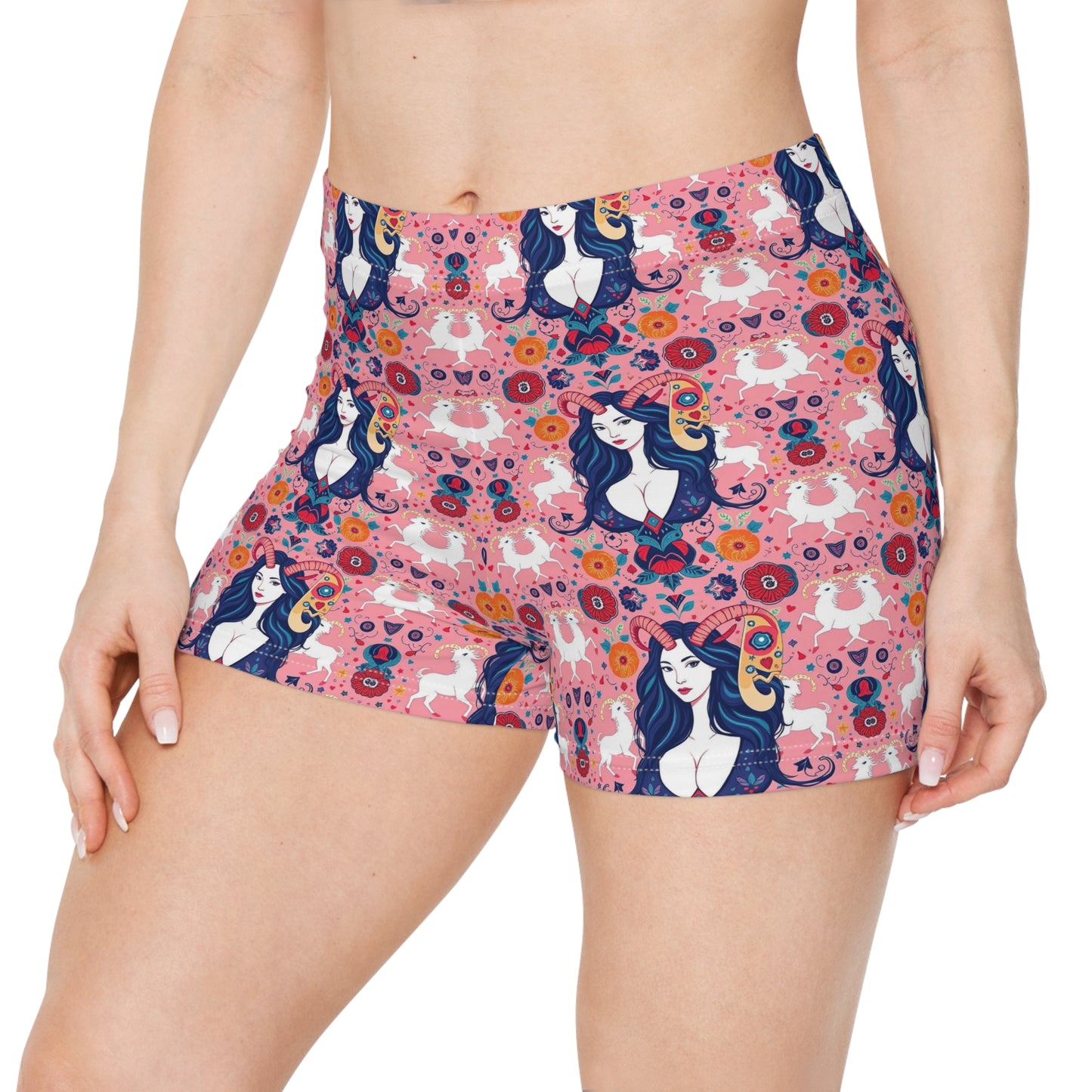 Women's Shorts, (AOP), Capricorn, Zodiac v1, Sexy Pattern