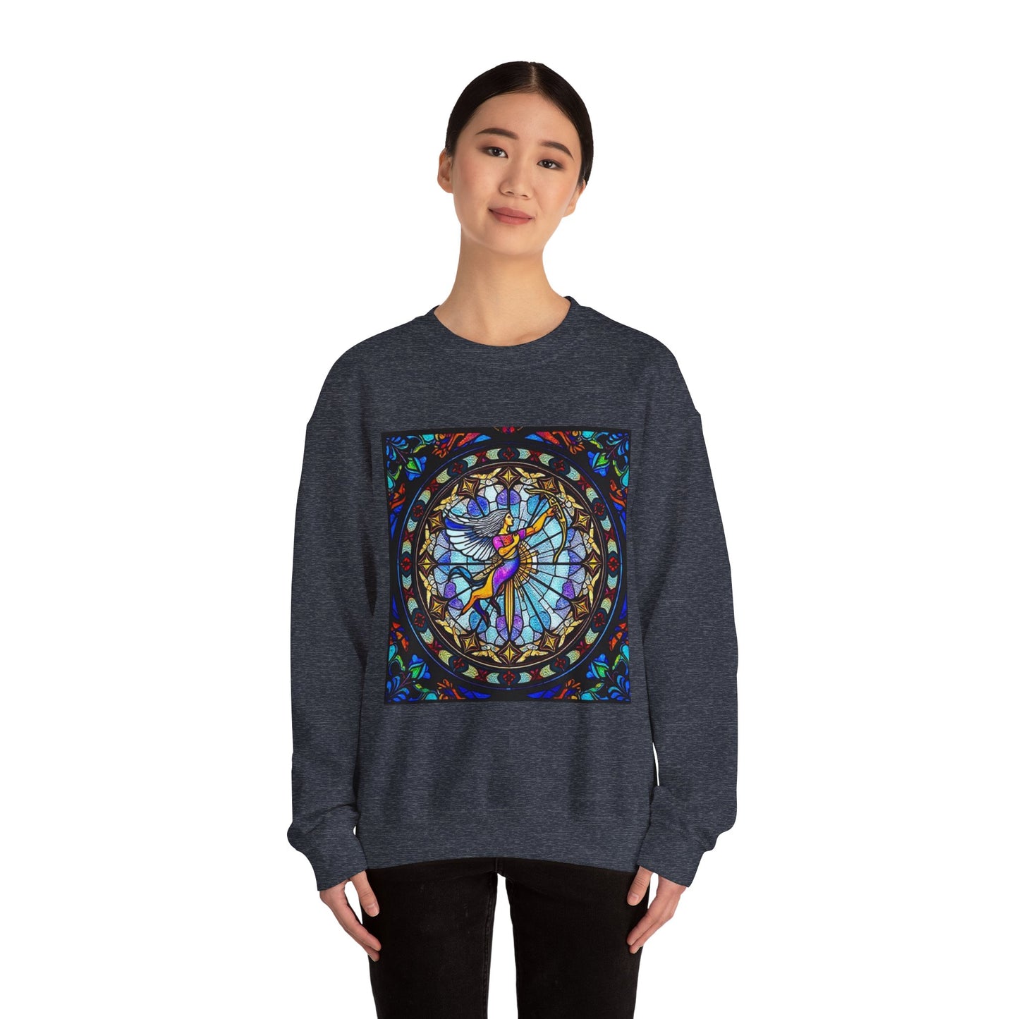 Unisex Heavy Blend™ Crewneck Sweatshirt, Glass, Sagittarius Zodiac Design