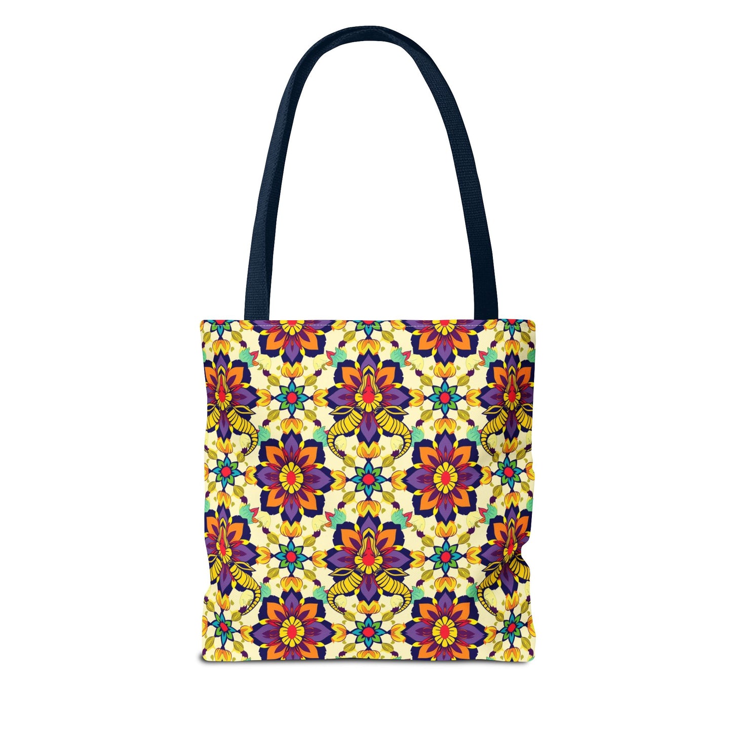 Tote Bag, (AOP), Taurus, Zodiac v5, Flower Pattern