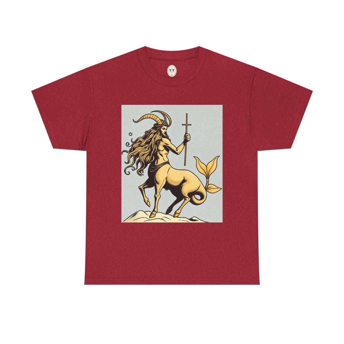 Unisex Heavy Cotton T-Shirt, Capricorn God v3, Zodiac Design