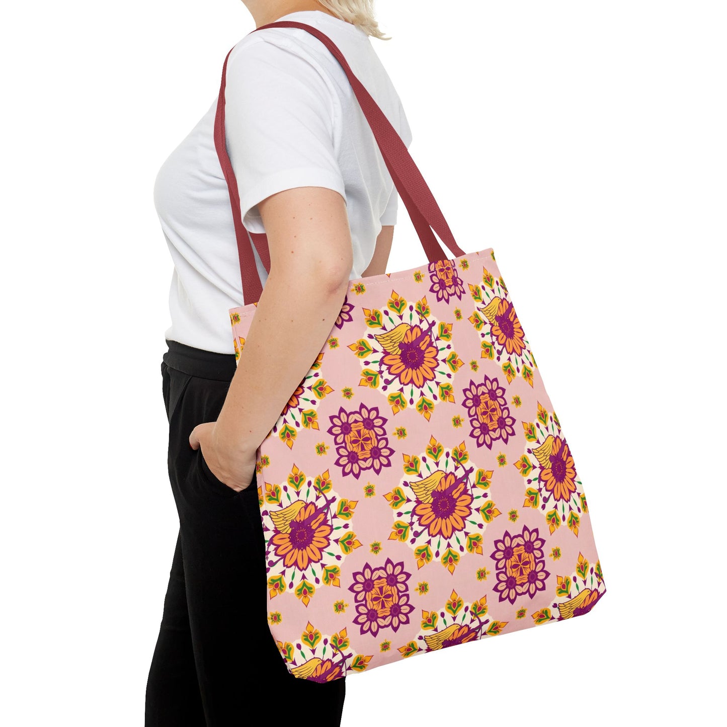 Tote Bag (AOP), Sagittarius, Zodiac, Flower Pattern