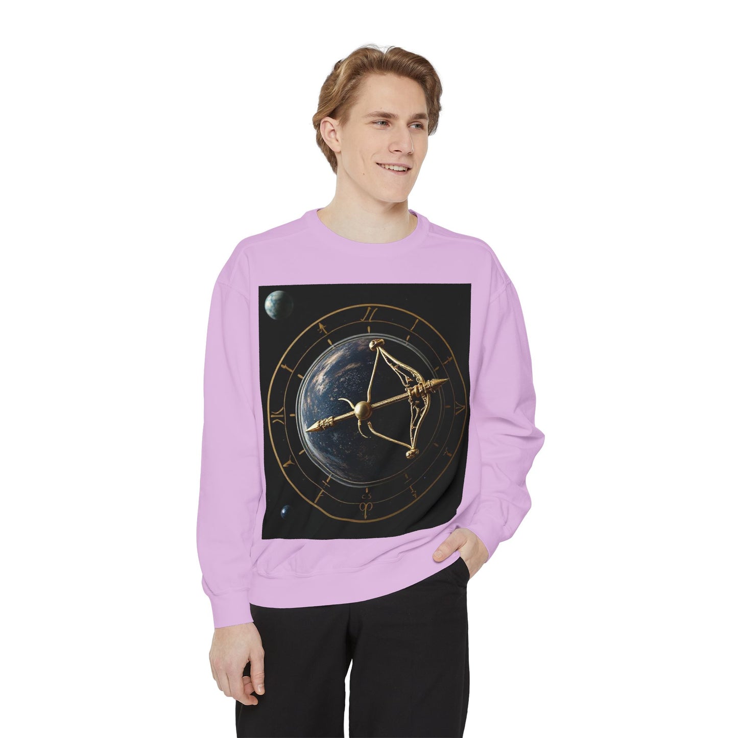 Garment-Dyed Sweatshirt, Unisex, Space Symbol Design v1, Sagittarius